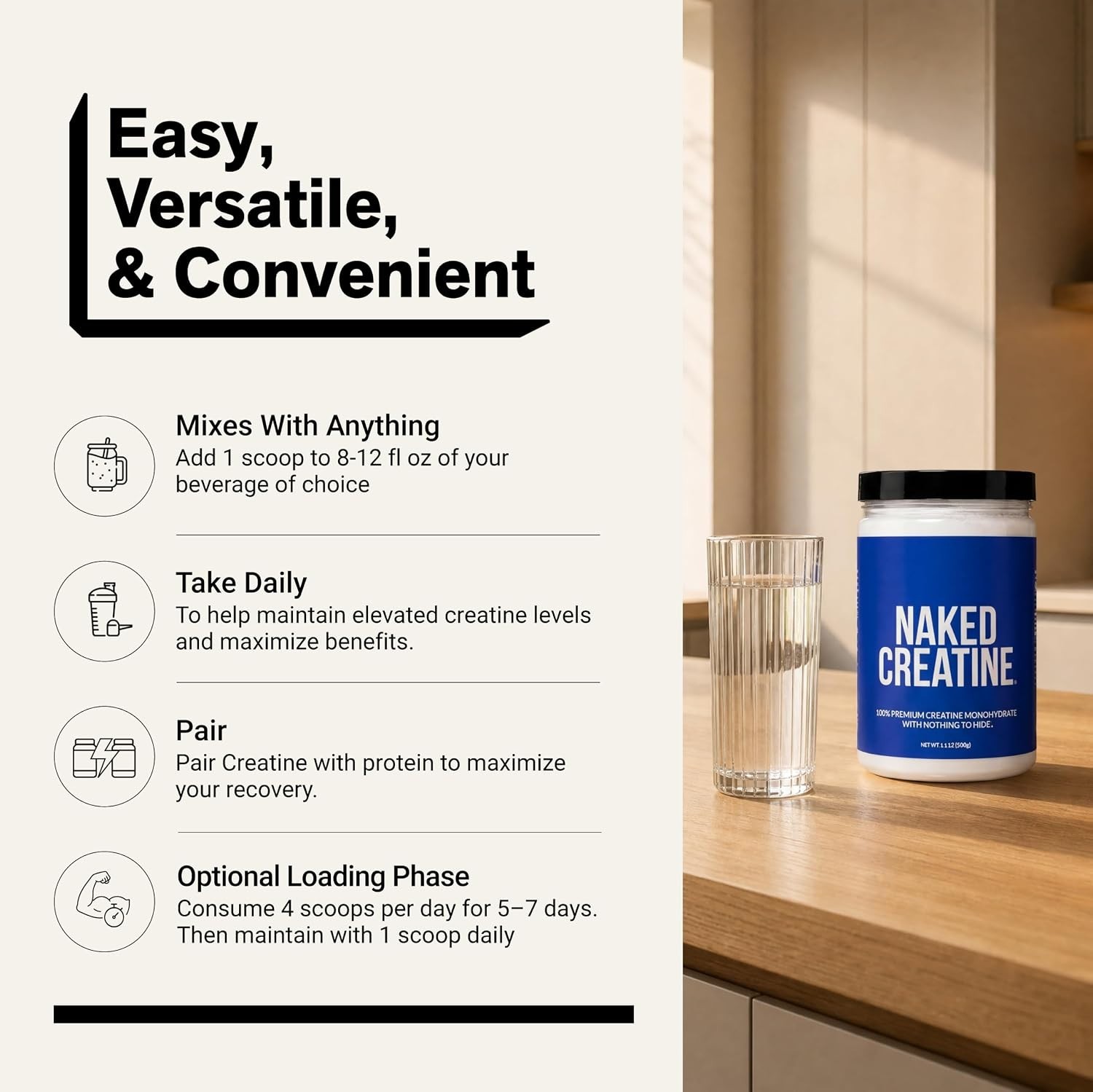 Pure Micronized Creatine Monohydrate Powder – NSF Certified, Unflavored, 500g…