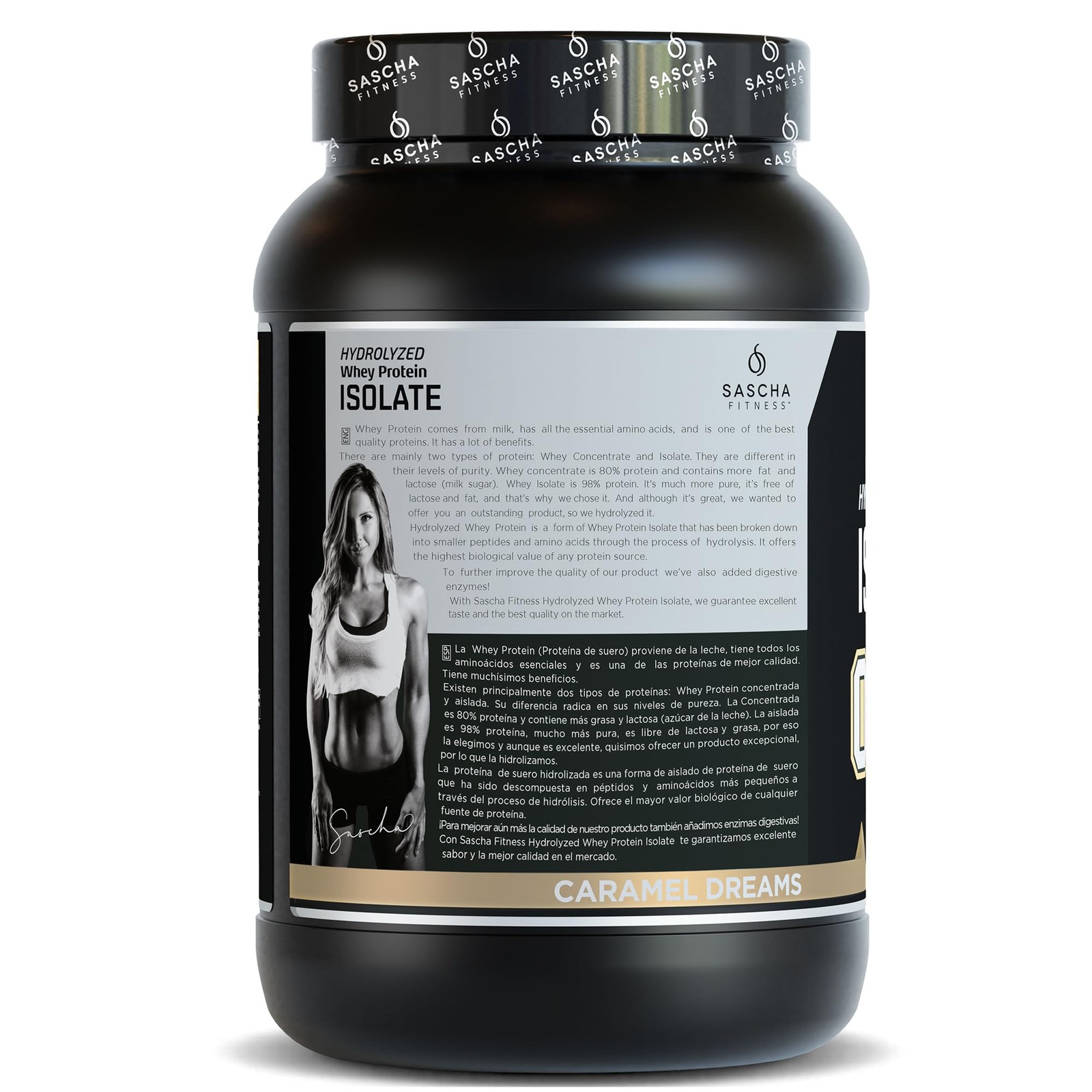 Sascha Fitness Hydrolyzed Whey Protein Isolate,100% Grass-Fed (2 Pounds, All ) (