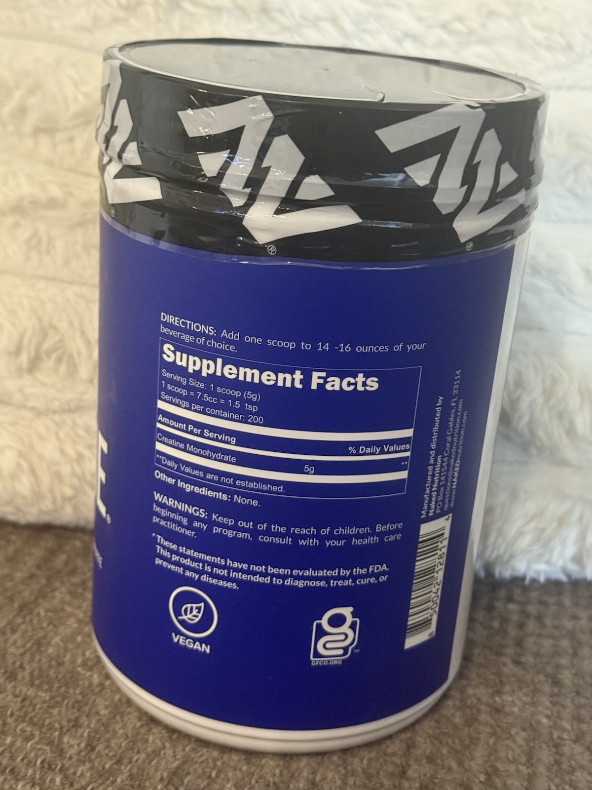 Pure Creatine Monohydrate 200 Servings – 1,000 Grams, 2.2lb Bulk, Vegan