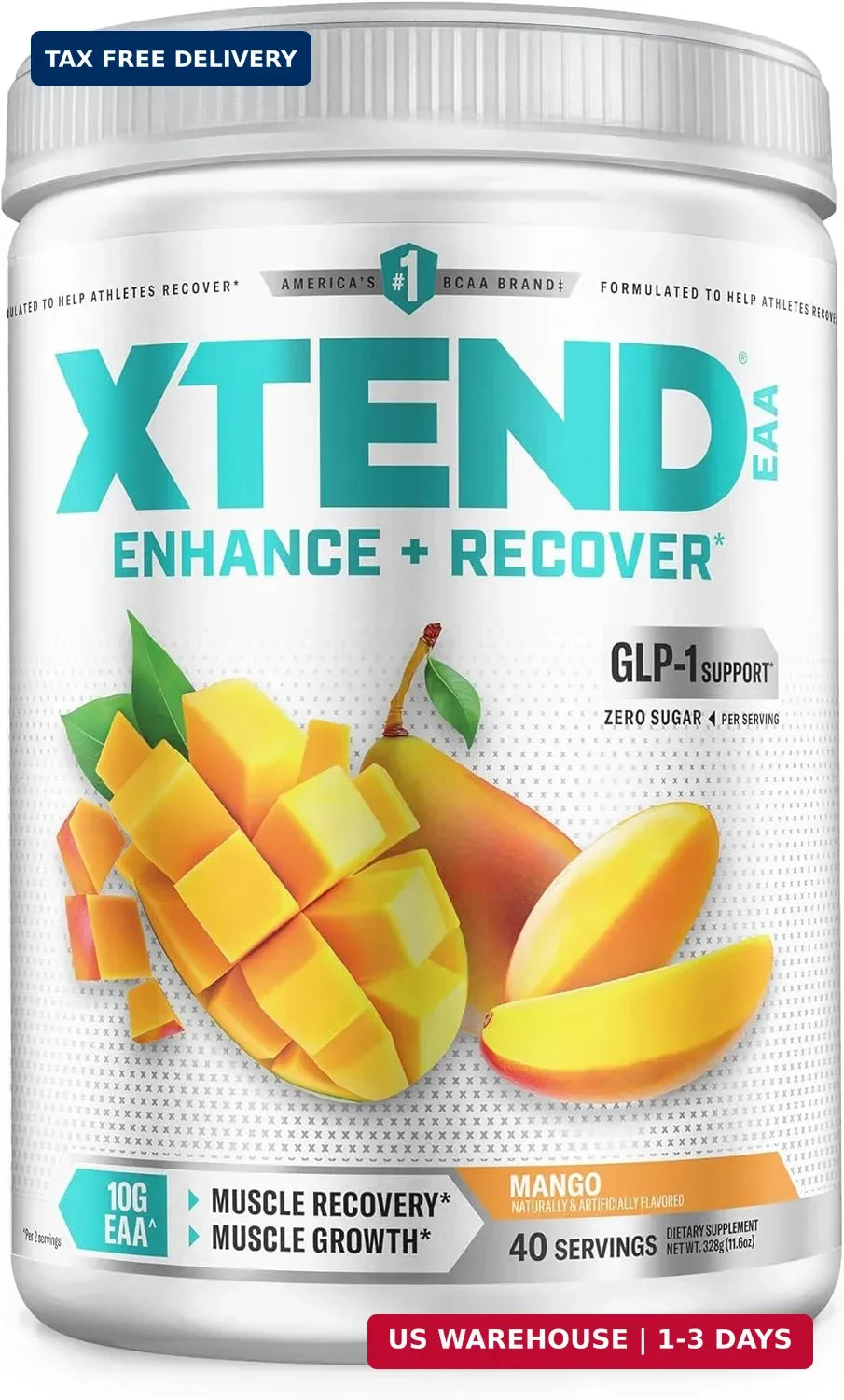 Xtend EAA + BCAA Powder with Zero Sugar, 10g EAAs, 40 Servings