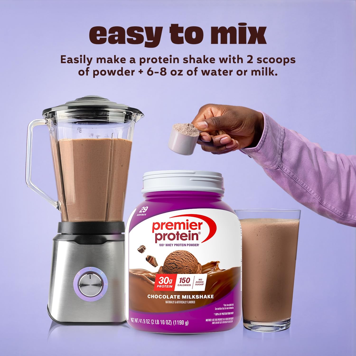 Premier Protein Powder, Chocolate Milkshake, 30g Protein, No Added Sugar, 100…