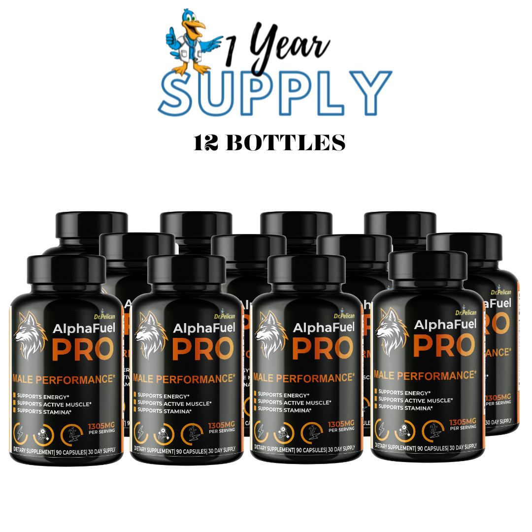 Alpha Fuel PRO- Bodybuilding & Men’s Health Support- 12 Bottles- 1080 Capsules