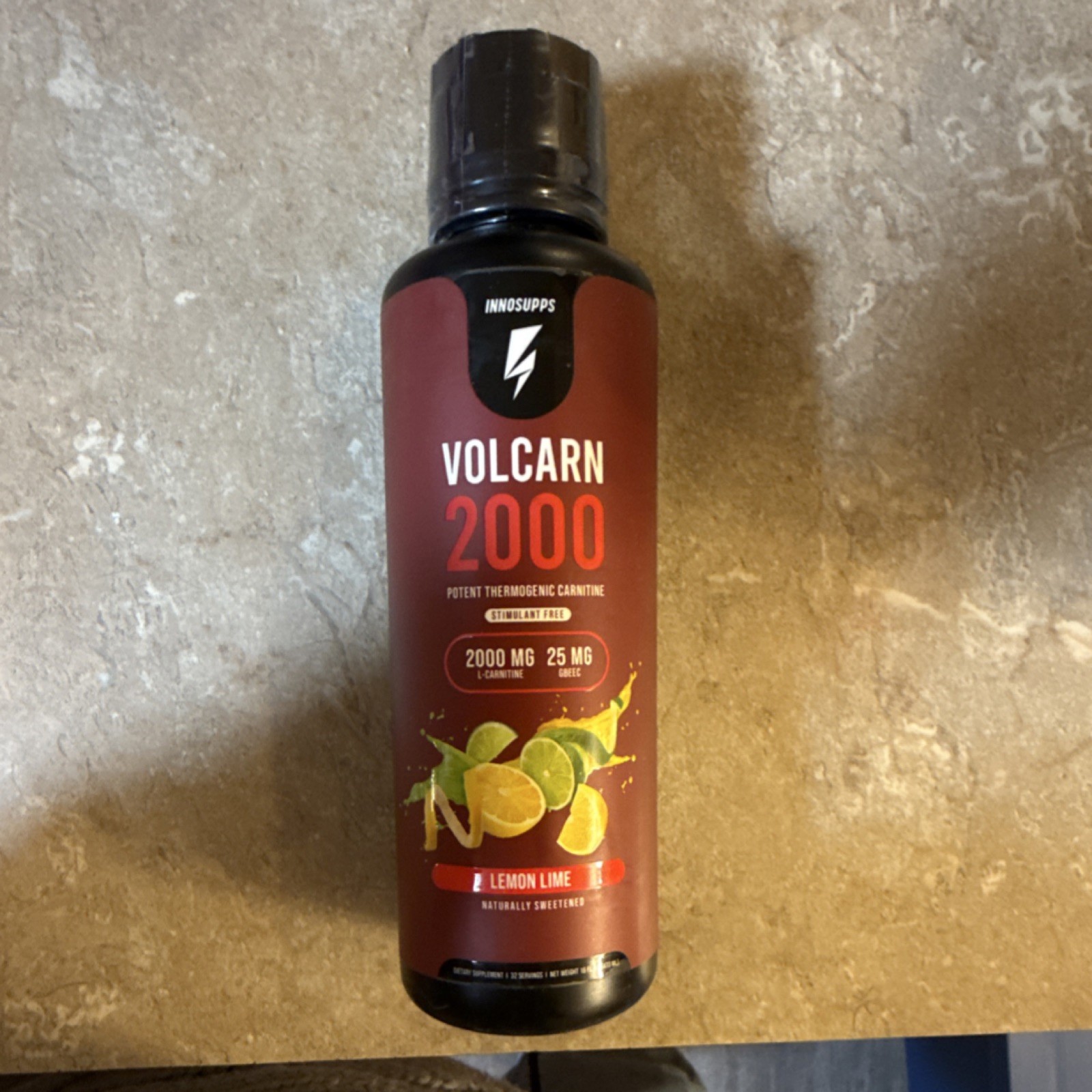 InnoSupps Volcarn 2000 Thermogenic Carnitine Lemon Lime 2000mg 25mg 473mL