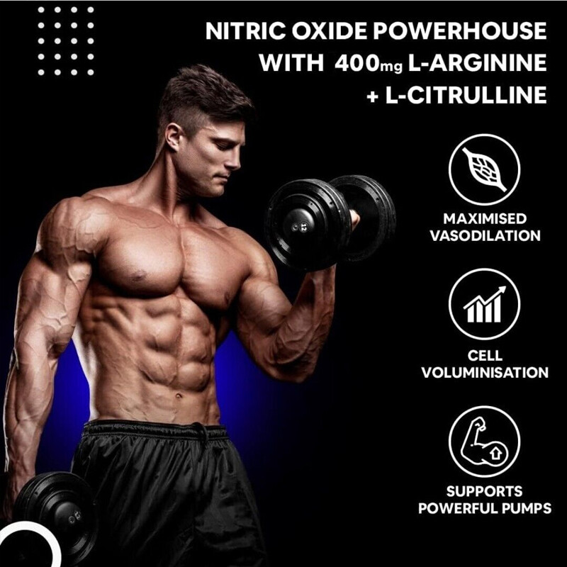 Nitric Oxide Booster w/ L-Arginine 1610mg Highest Potency Muscle Pump Supplement