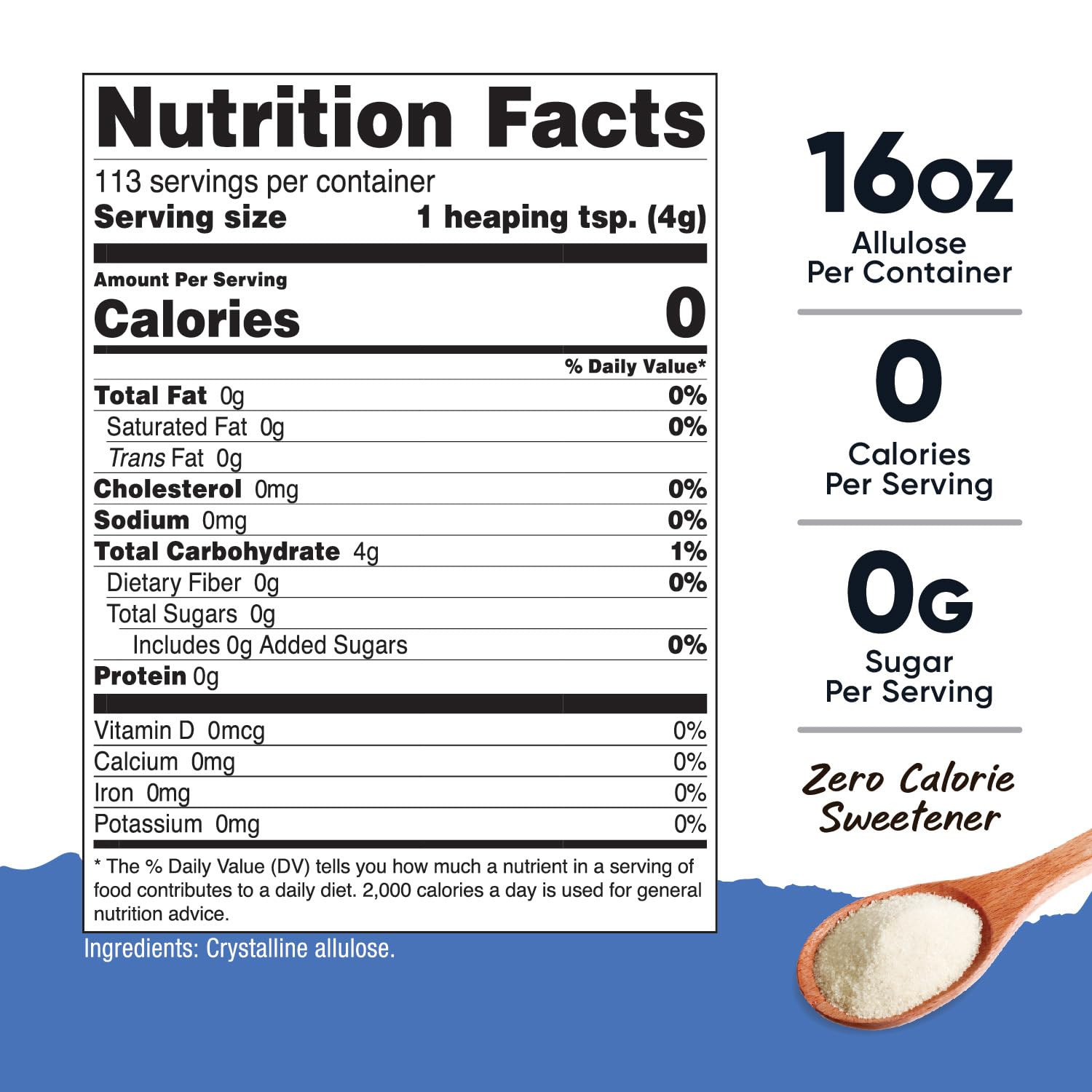 Allulose Sweetener (1 LB) – KETO Sugar, 0 Calorie, Low Carb, Natural Sugar Alter