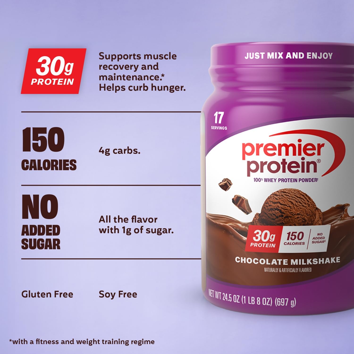 Premier Protein Powder, Chocolate Milkshake, 30g Protein, No Added Sugar, 100…