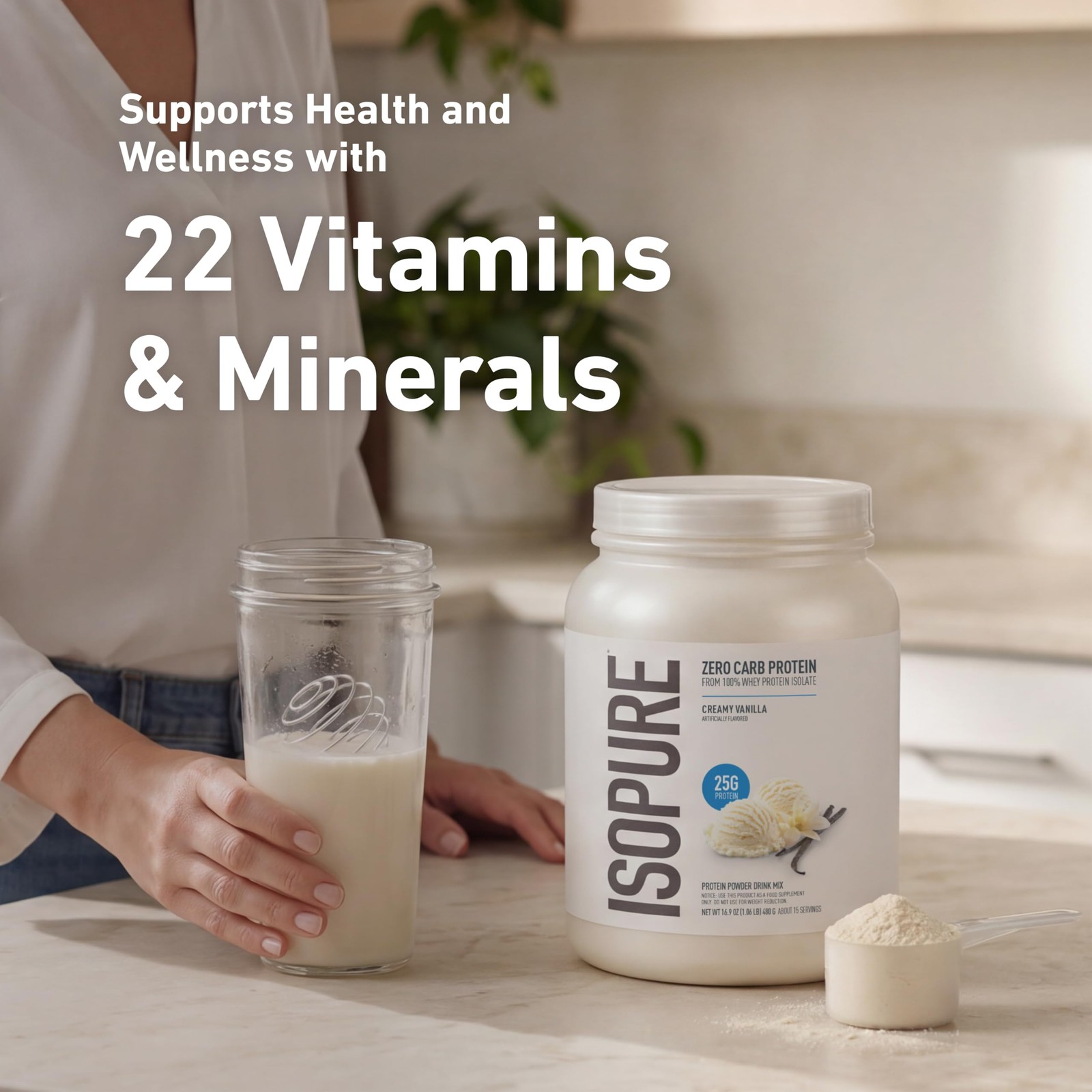 Isopure Zero Carb 100% Pure Whey Isolate Protein Powder, Lactose Free, Gluten…