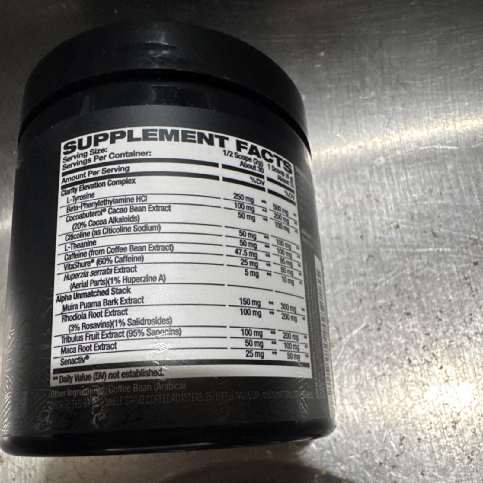 Top Shelf Grind Alpha Grind Dietary Supplement Powder 100% Arabica Coffee