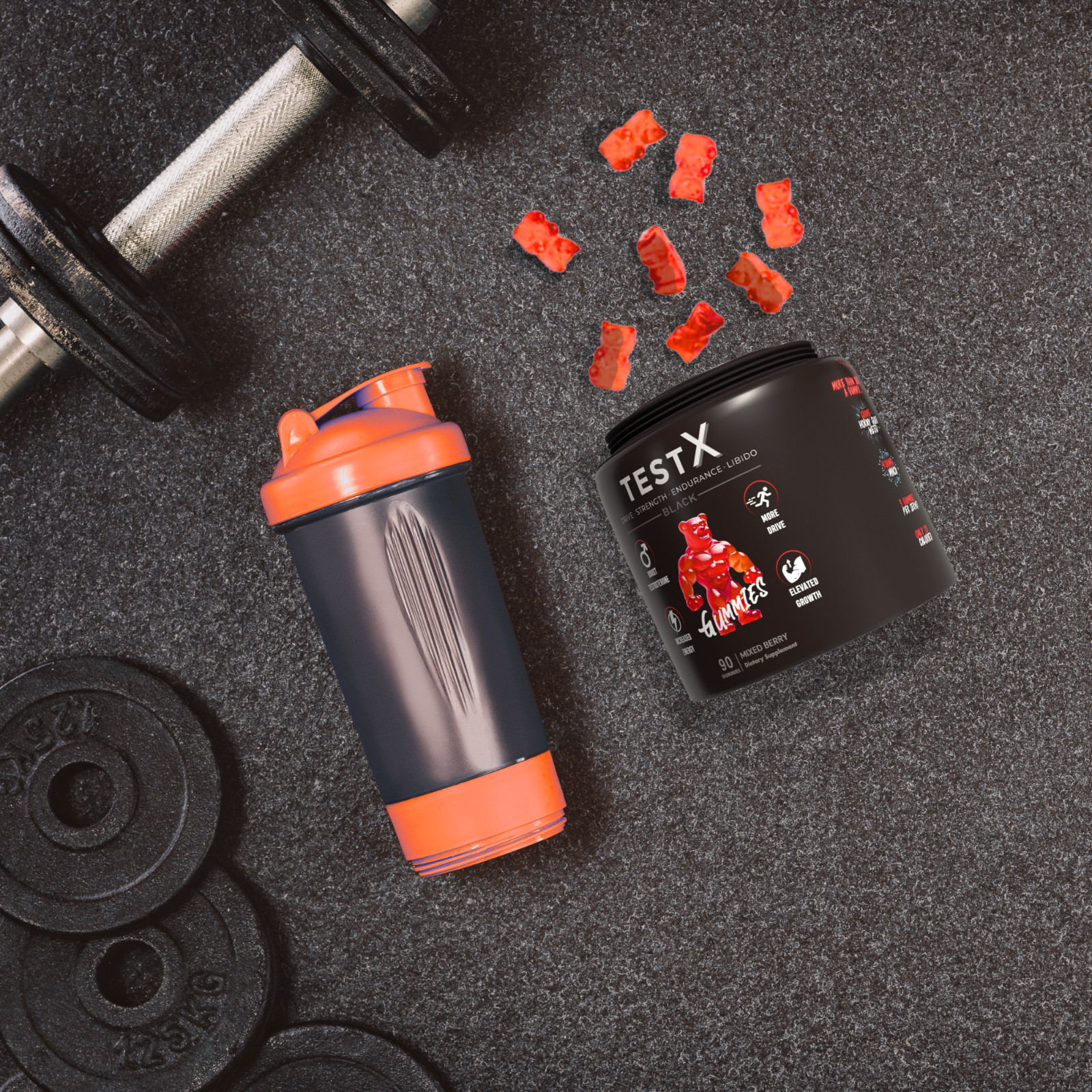 Creatine Gummies & Testosterone Booster Gummies Twin Pack Increase Test & Gains