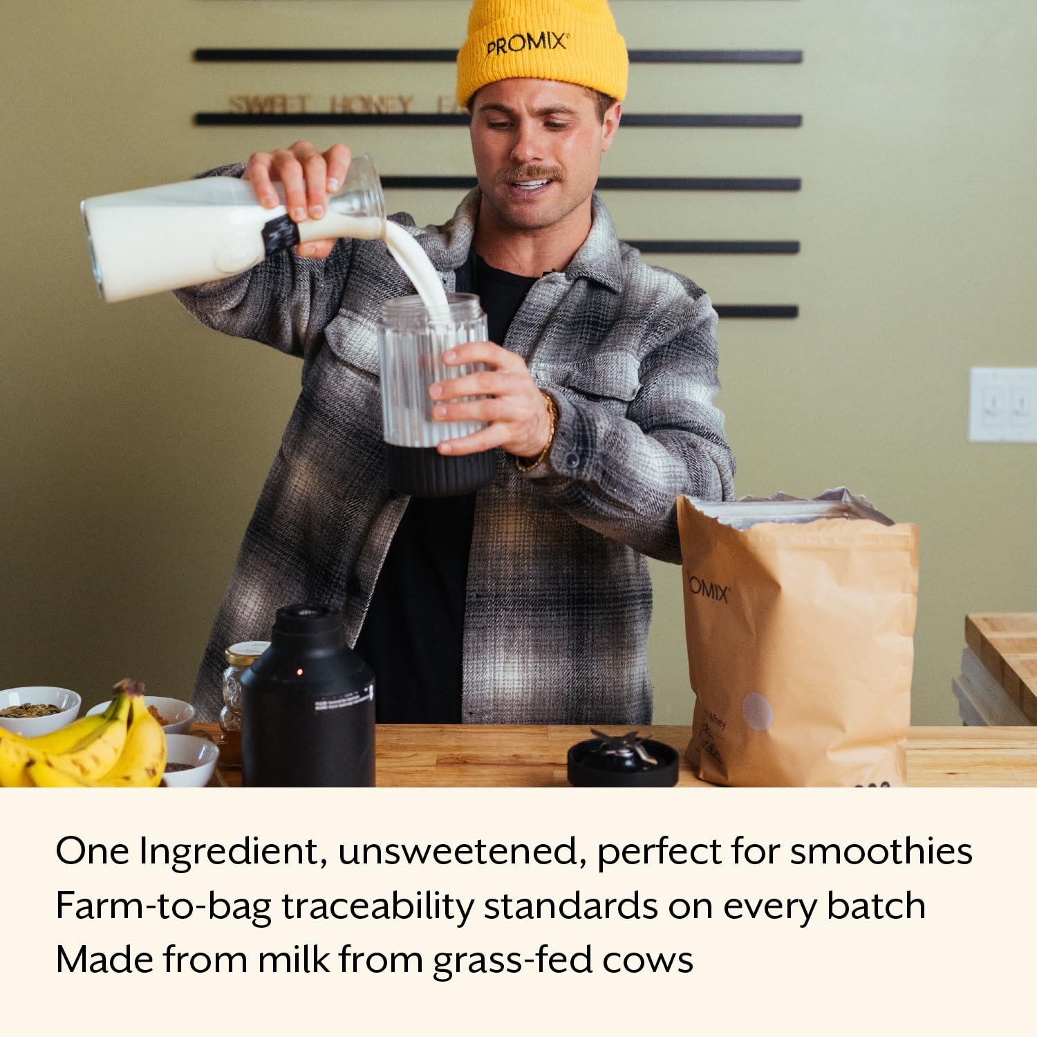 Whey Protein Powder, Grass Fed, Unsweetened, Hormone Free 25g Protein per Se…