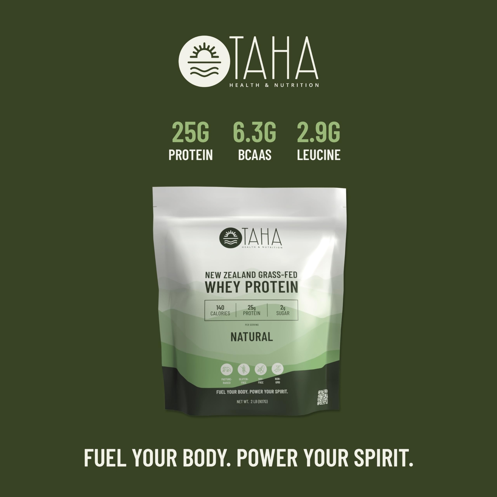 Taha Health & Nutrition Natural Unflavored Whey Protein Concentrate Powder 25…
