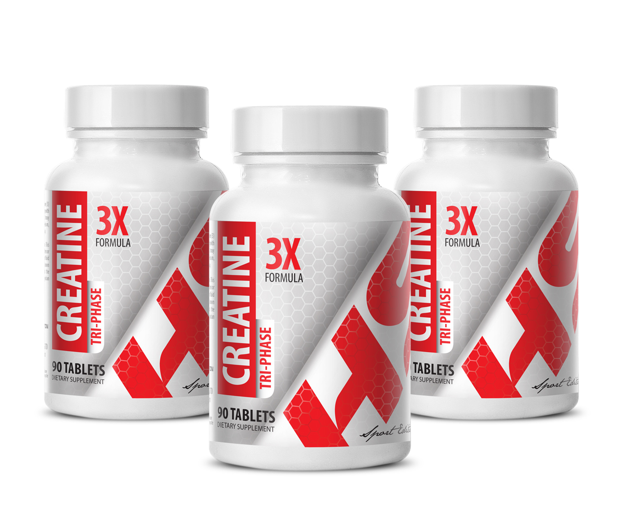 Tri-Phase Creatine 5000mg (3 Bottles 270 Tablets)