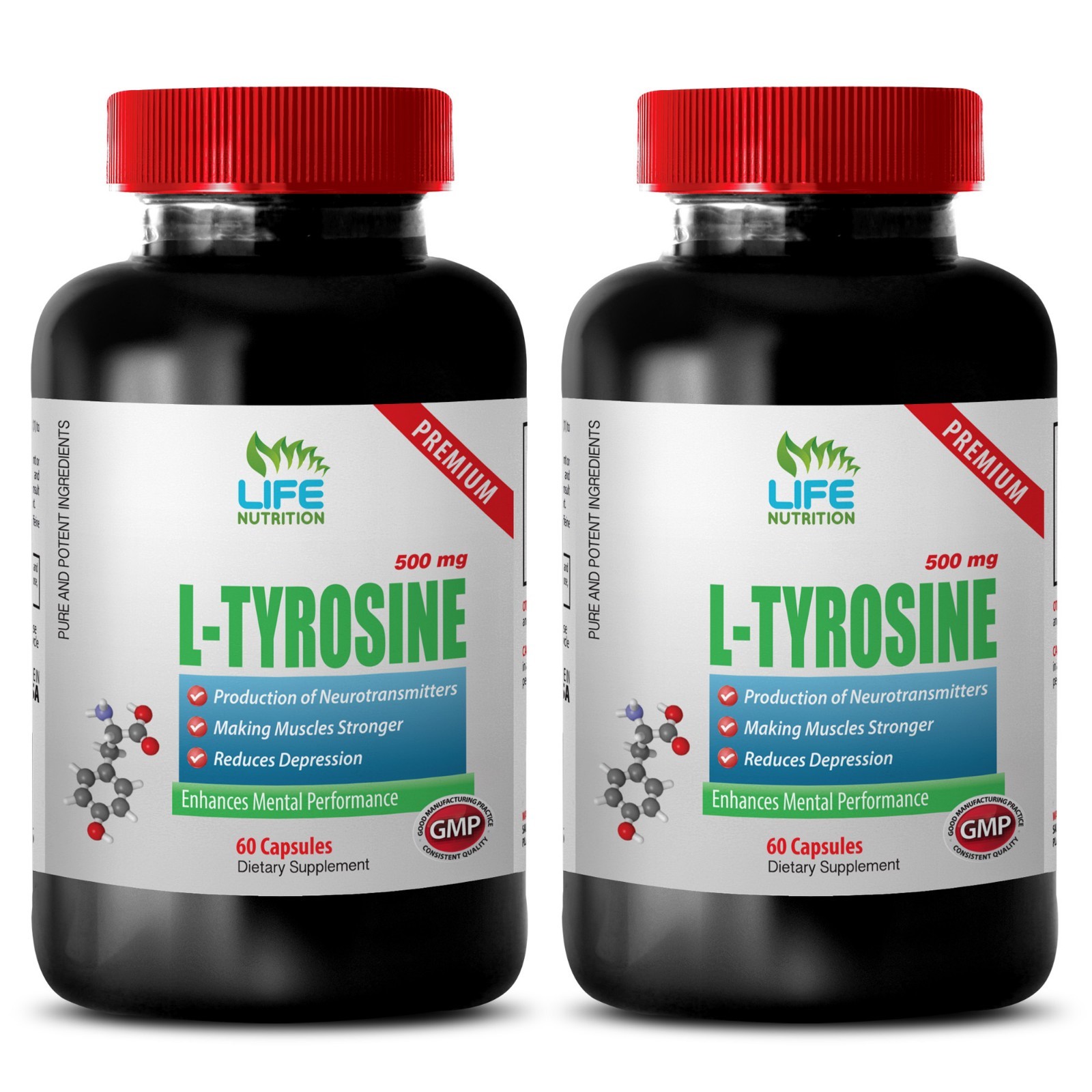 Amino Acids Powder – L-Tyrosine 515mg – Improved Mental Health Capsules 2B