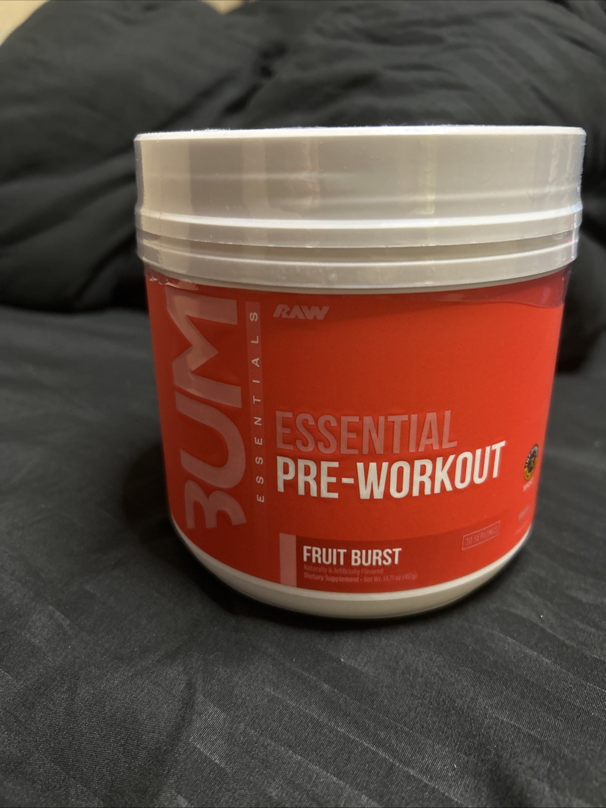 RAW NUTRITION ESSENTIAL PRE WORKOUT POWDER, Fruit Burst, 30 Servings