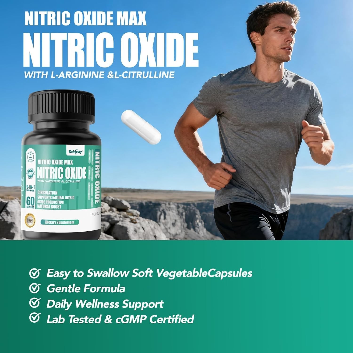 All-in-One Nitric Oxide Booster with Beetroot & Maca Extract | Stamina + Energy!