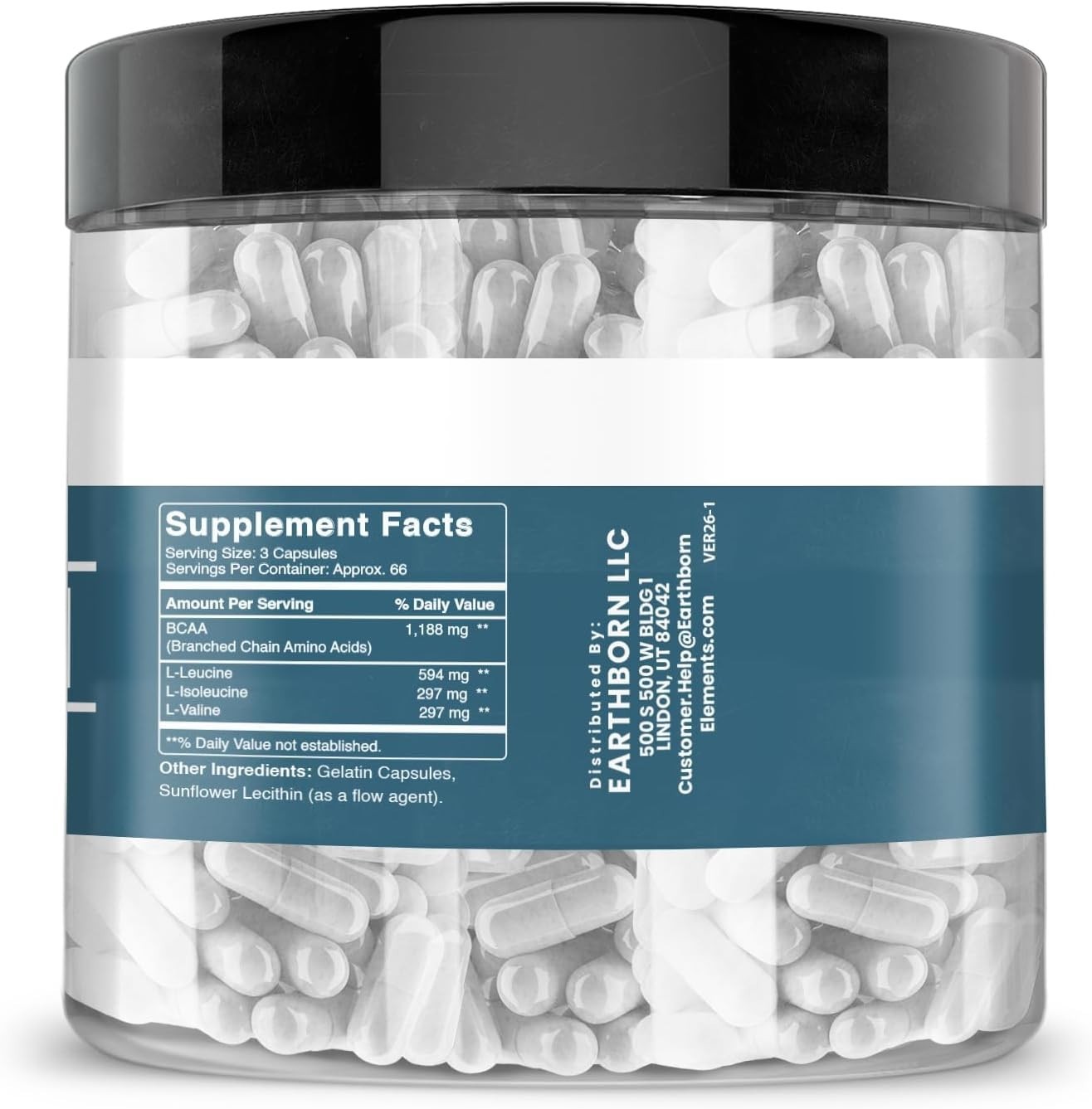 Pure BCAA Capsules – 200 Count for Optimal Muscle Recovery & Nutrition