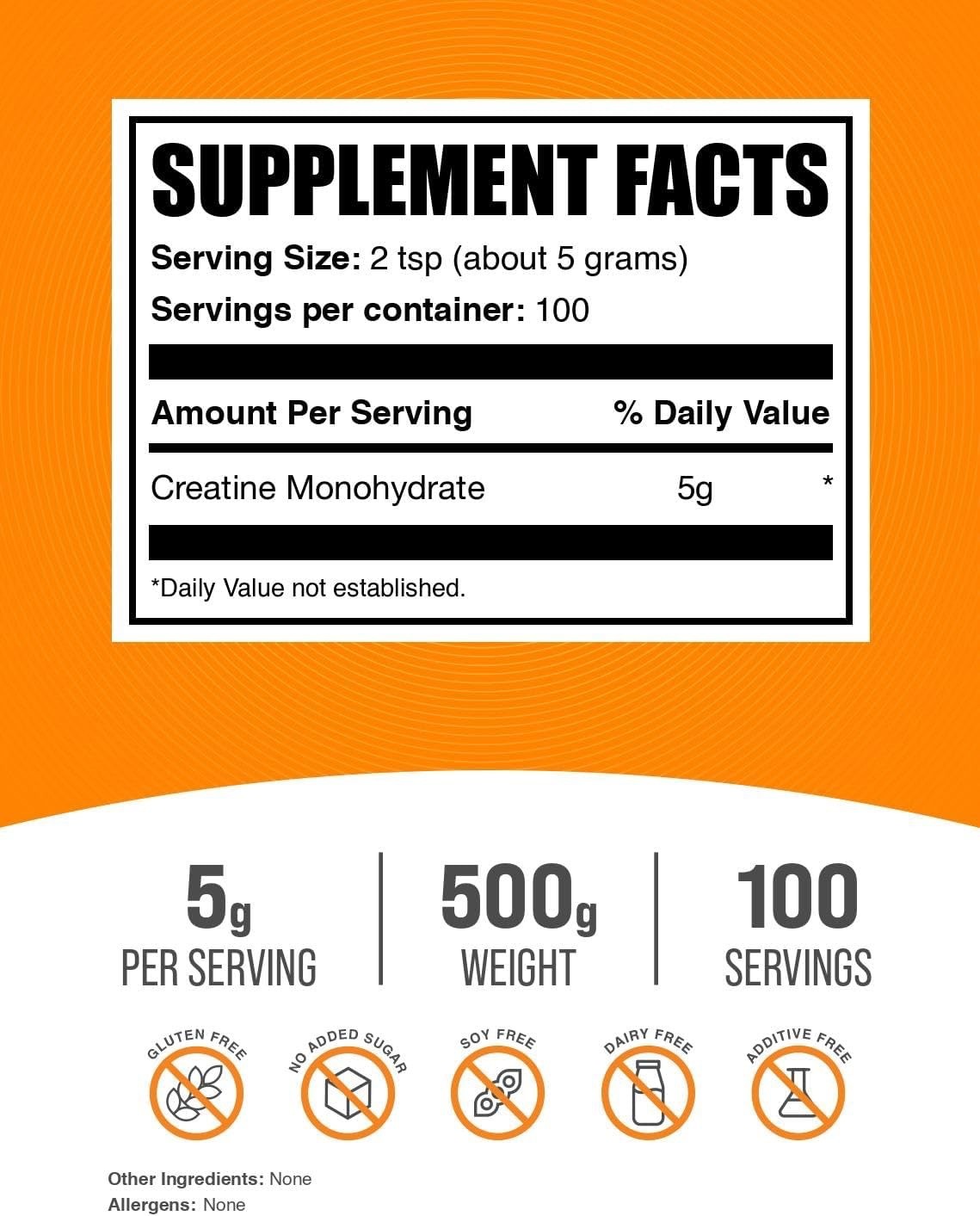 BulkSupplements Pure Micronized Creatine Monohydrate Powder 1.1 lbs 100 serving