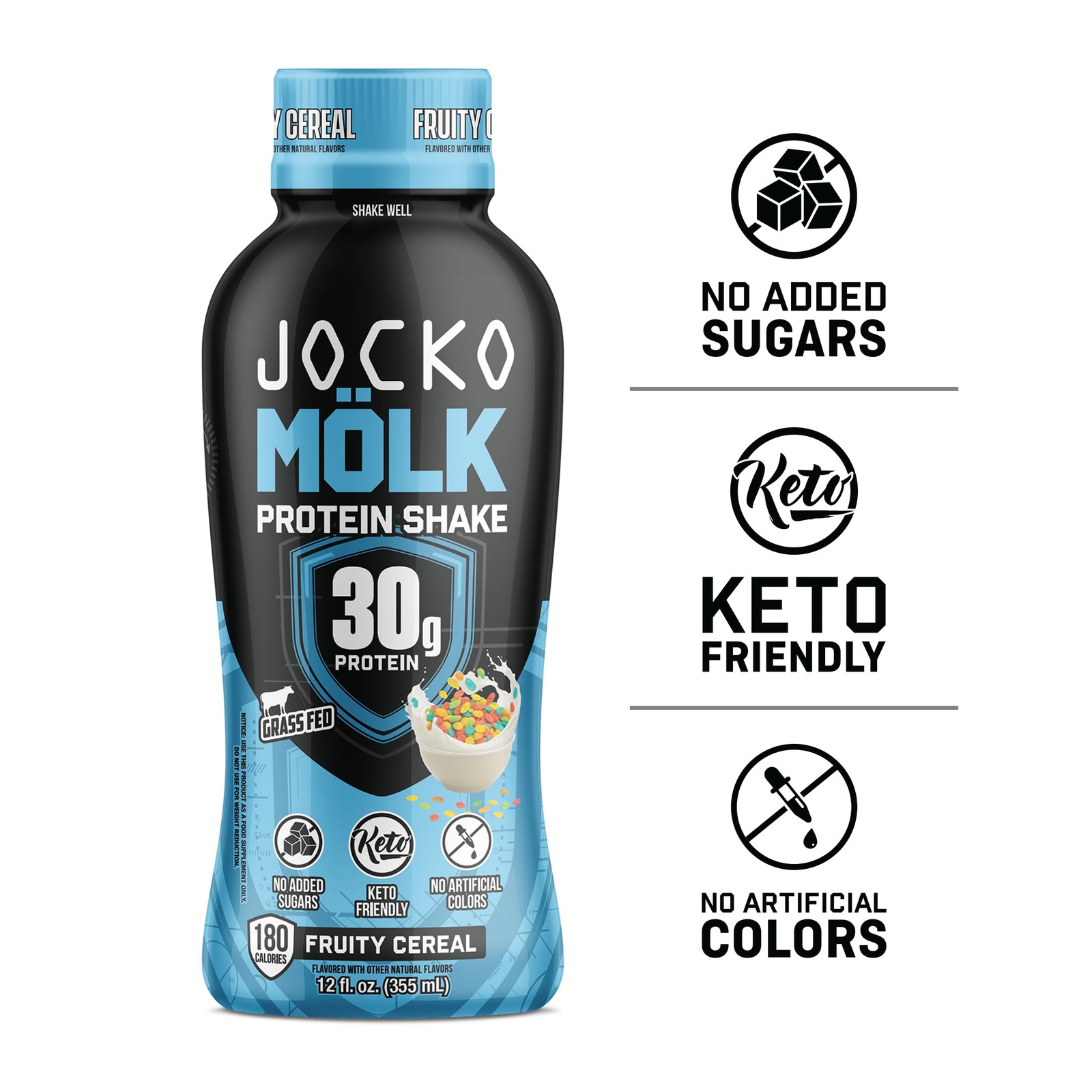 Jocko Mölk 30g Grass Fed Protein Shakes No Sugar Keto Ready to Drink 12oz Pack o