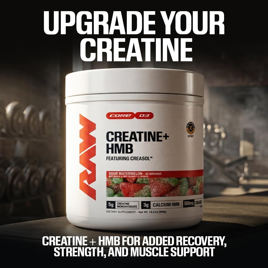 Creatine HMB Powder with Taurine, Sour Watermelon Flavor – Muscle Growth & Energ
