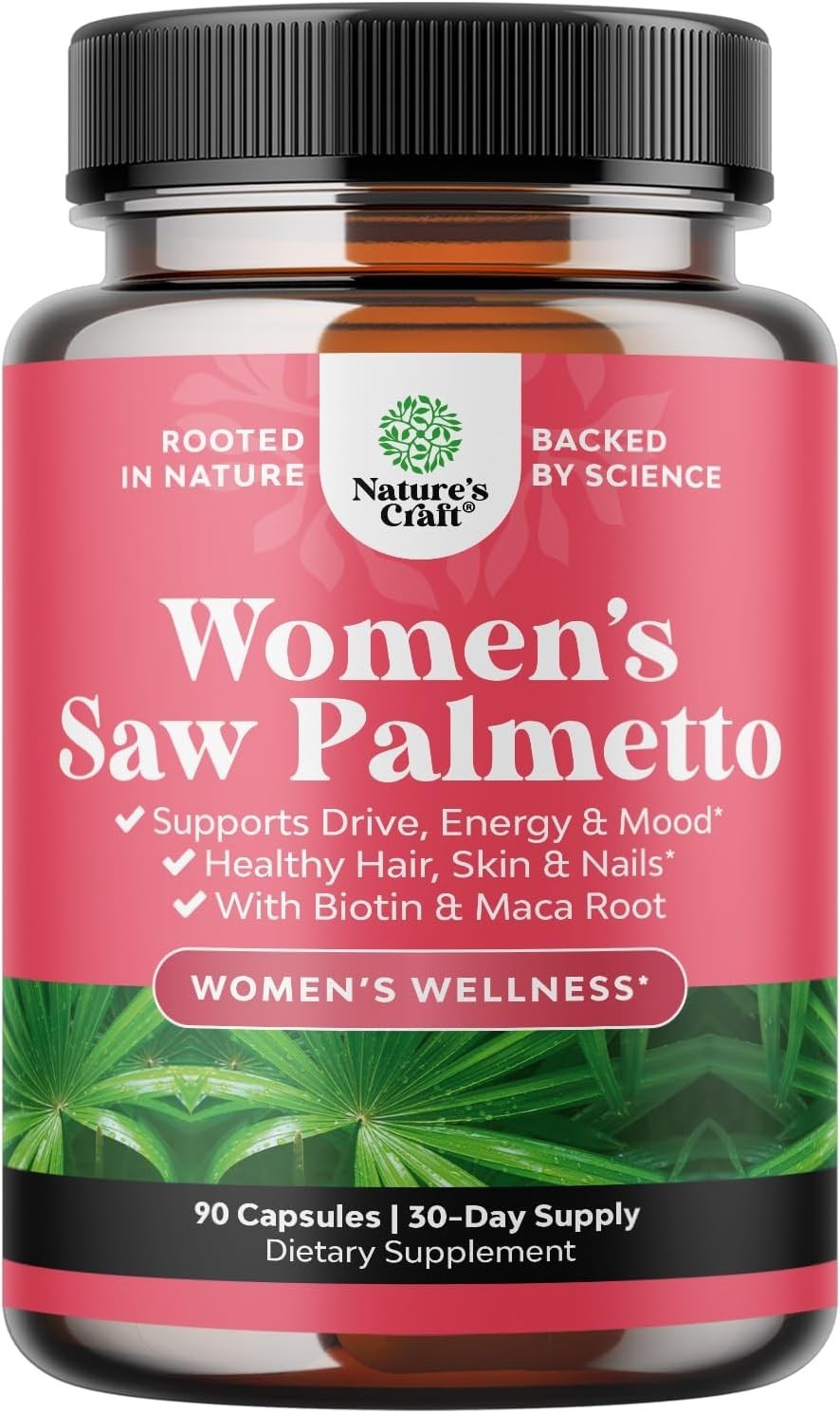 Extra Strength Saw Palmetto for Women 500mg – DHT 90 Count (Pack of 1)