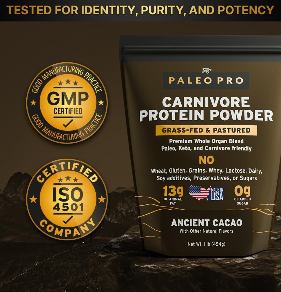 Carnivore Complete Ancient Cacao Pastured & Cage-Free Protein, Grass-Fed Beef…