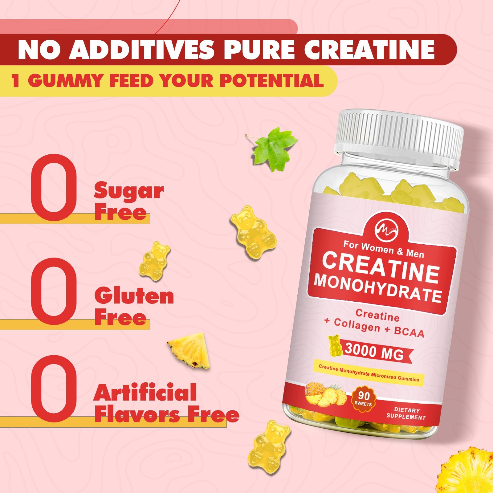 Beworths Creatine Monohydrate Capsules – Bodybuilding Muscle Growth – 90 Pills