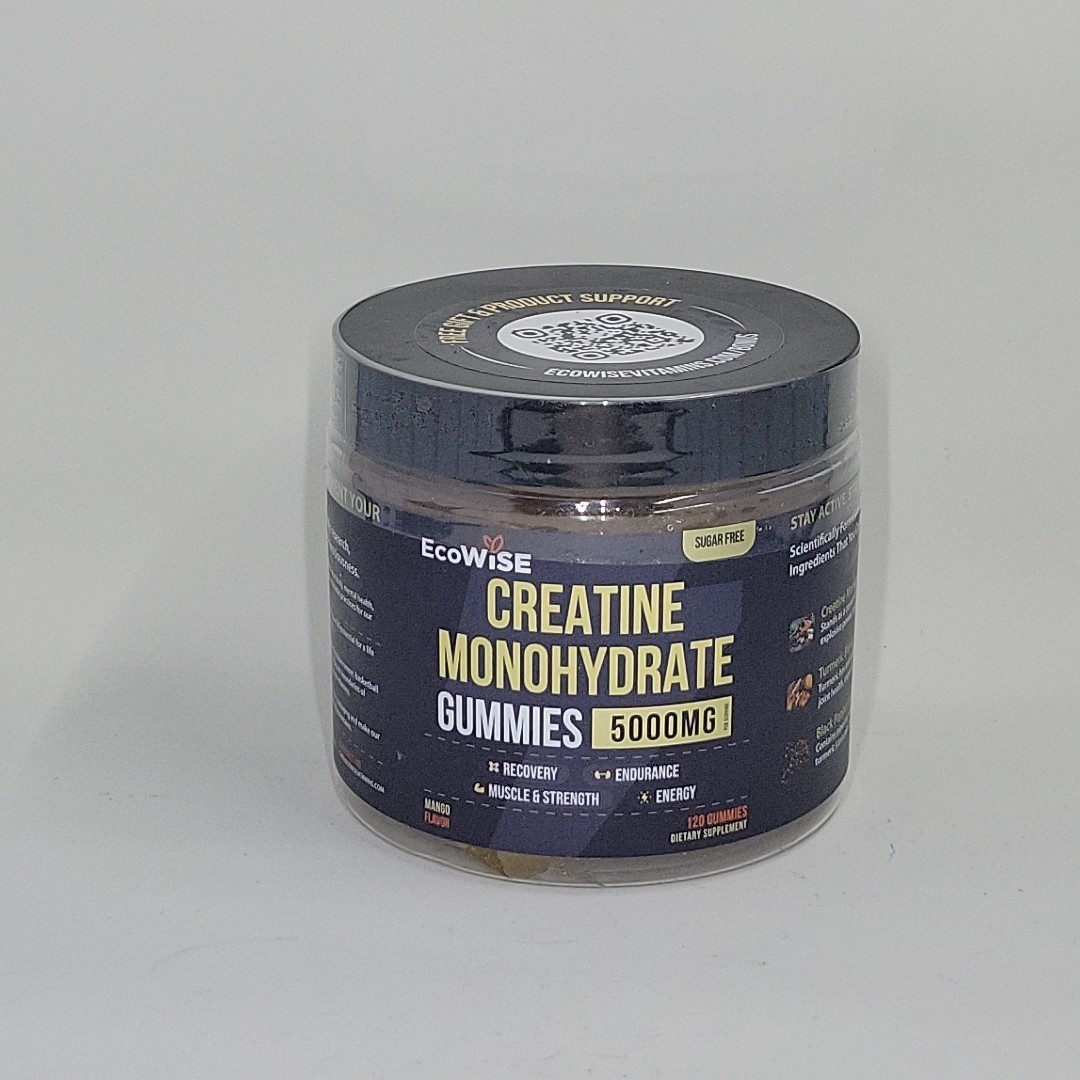 EcoWise Wellness Creatine Monohydrate 5g Mango Chewables 120ct Exp 7/13/2026