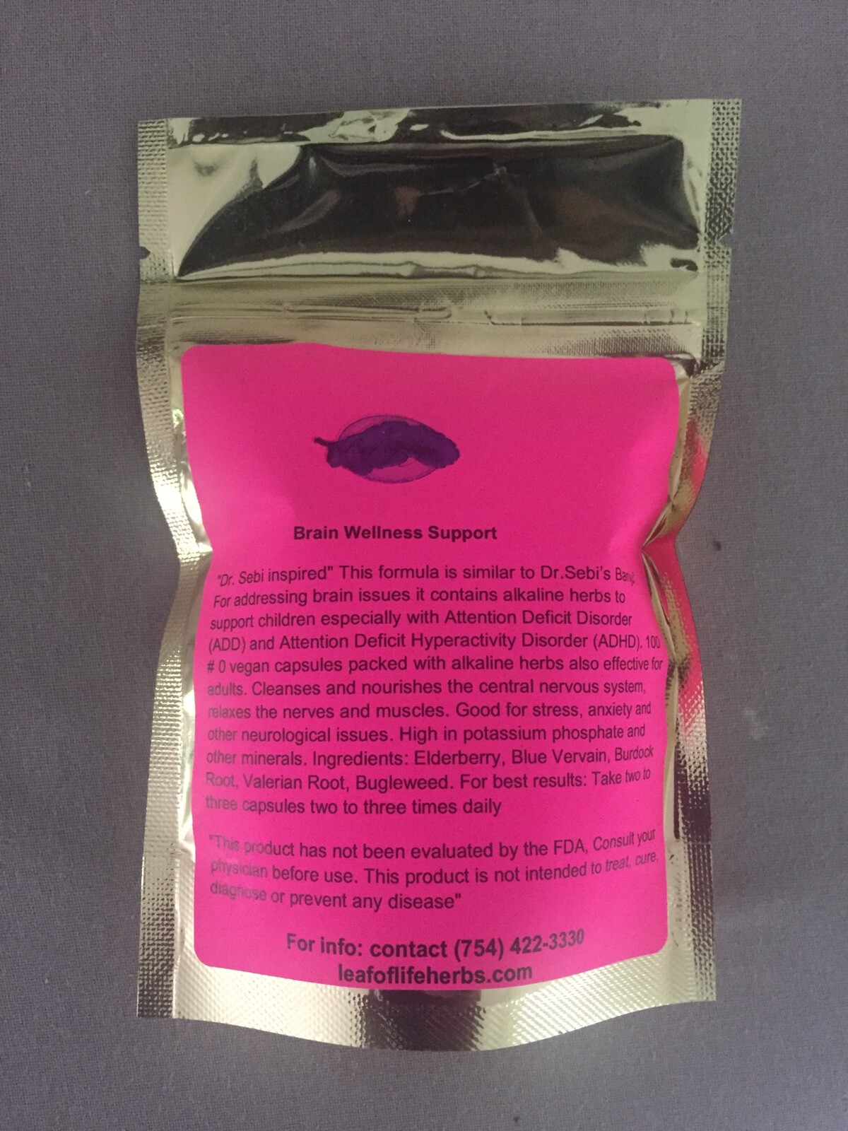 Brain Support and detox relaxer Dr. Sebi (Similar to “Banju”) herbal capsules