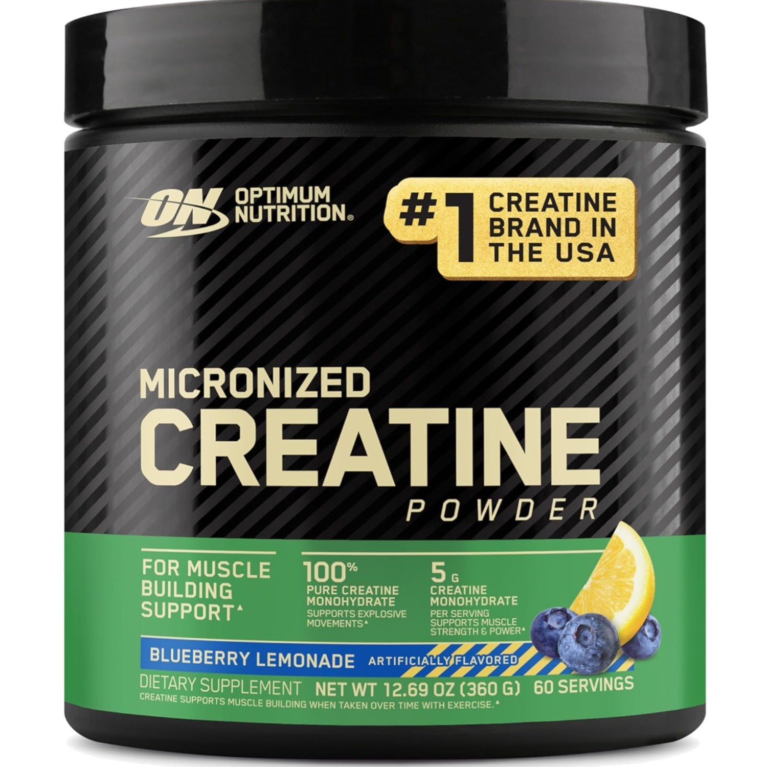 Micronized Creatine Monohydrate Powder, Blueberry Lemonade Creatine, 60 Servi…