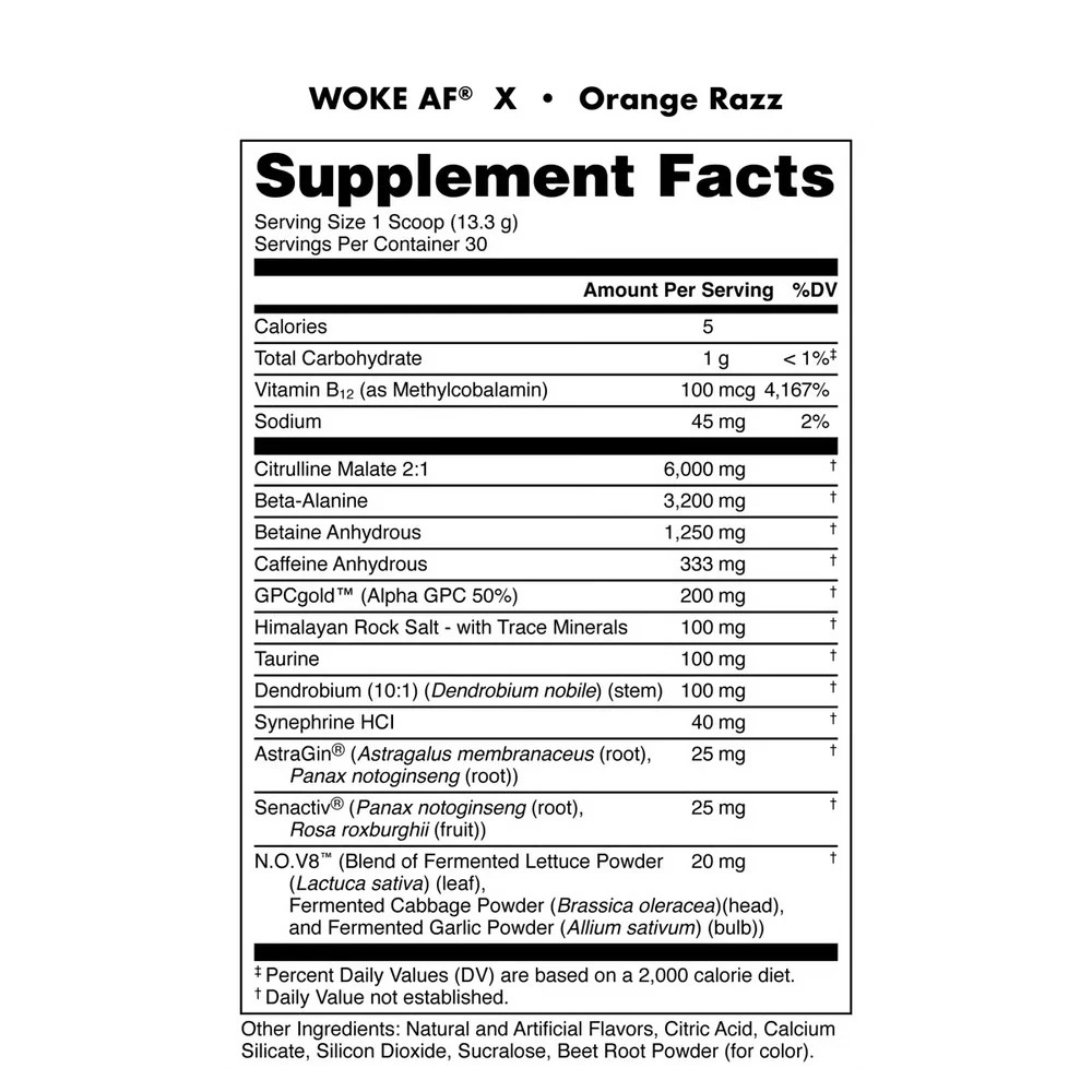 BUCKED UP WOKE AF X 10 Year Anniversary PRE-WORKOUT Energy Pump Focus 30 Serving