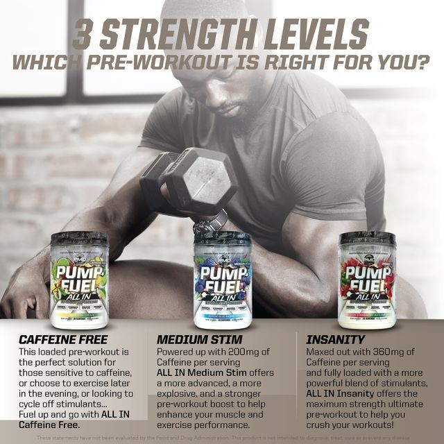 Pump Fuel All In -Medium Stim- Ultimate Muscle Pump Explosive Pre Workout Powder