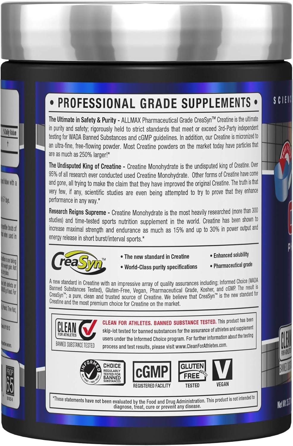 Micronized Creatine Powder – Unflavored & Clean Supplement | 200 Servings, 1000g