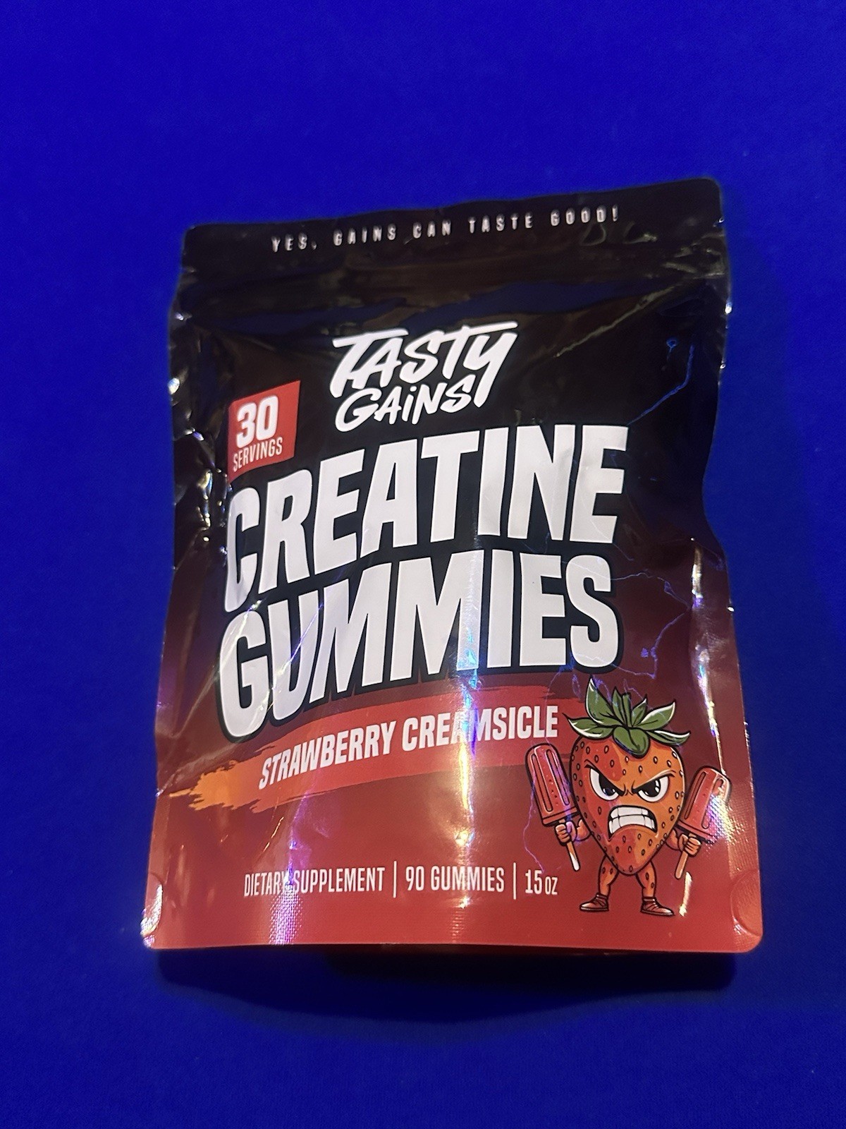 TASTY GAINS Creatine Gummies 90g of Creatine Monohydrate – Strawberry Creamsicle