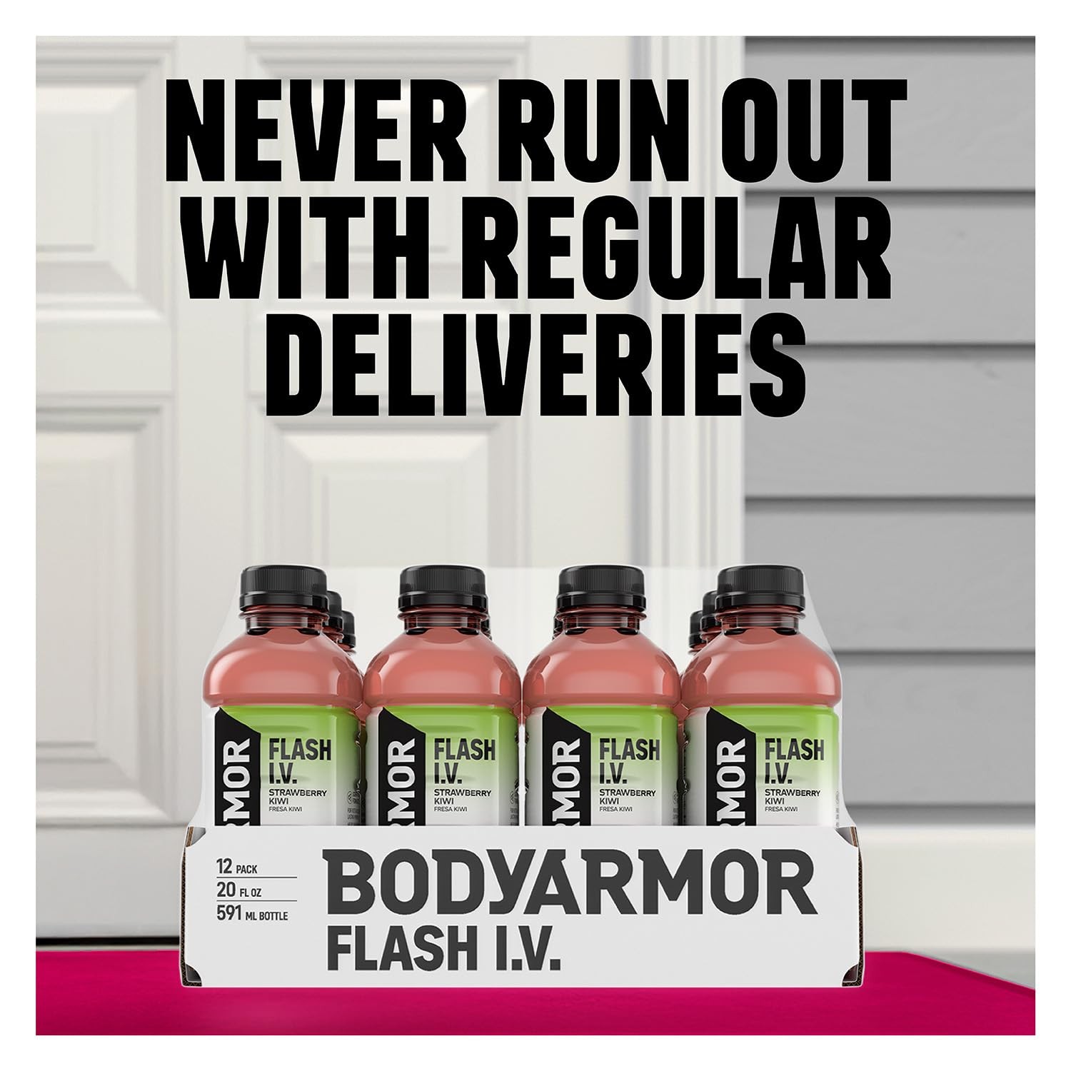 BODYARMOR Flash I.V. Electrolyte Beverage, Strawberry Kiwi, Hydration Drink…