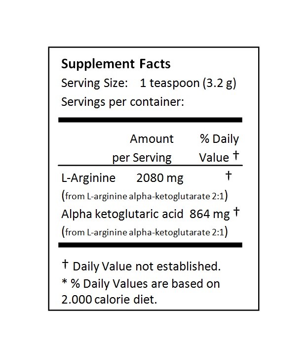 NuSci 250g (8.8oz) L-arginine alpha ketoglutarate AAKG 2:1 powder energy