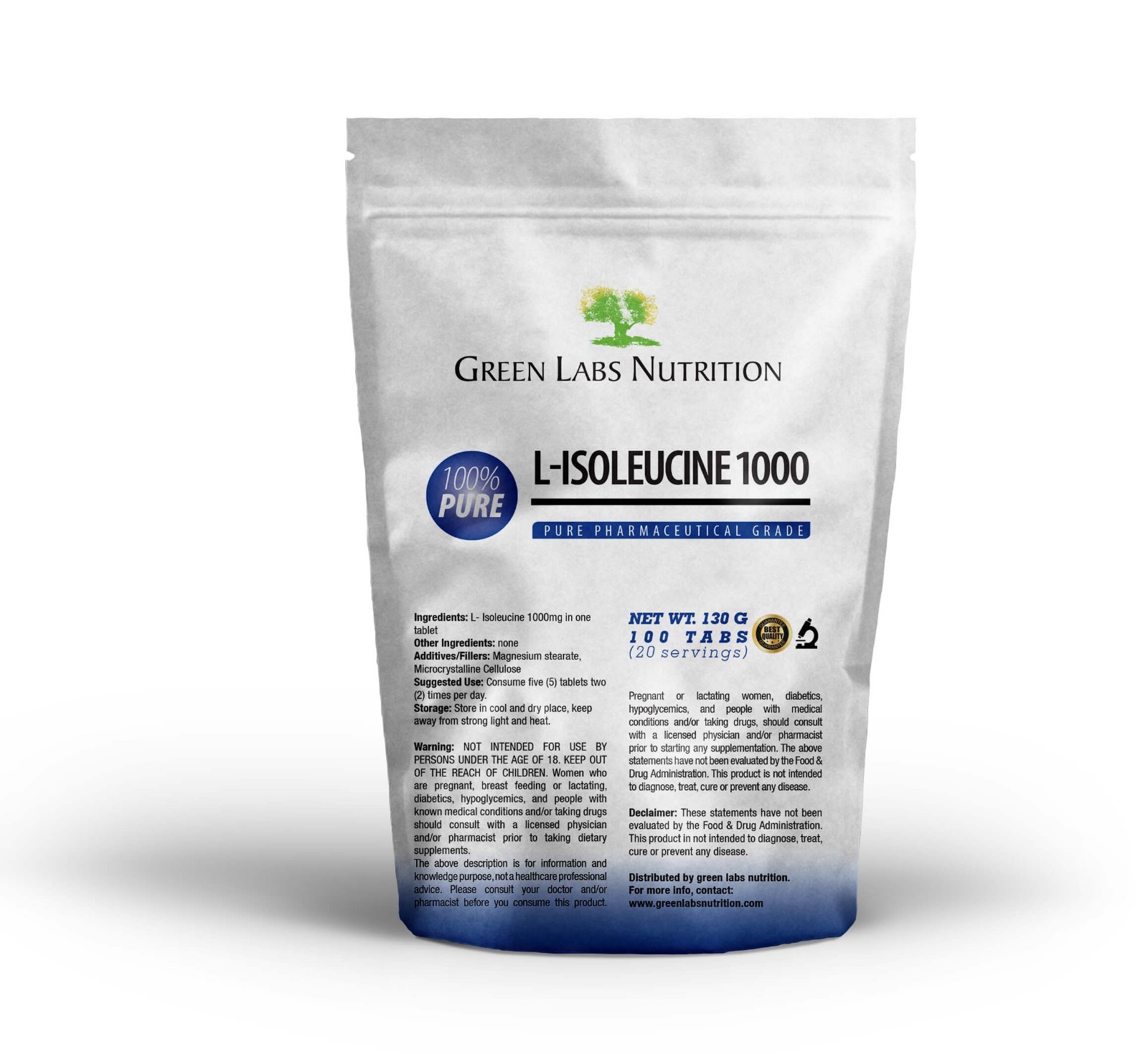 L-Isoleucine 1000mg Tablets Amino Acids ANTICATABOLIC