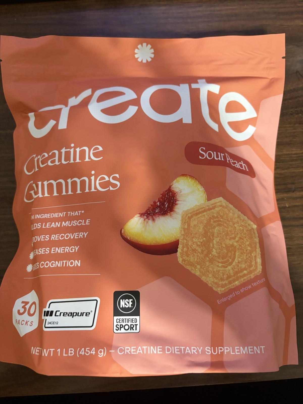 Create Creatine Monohydrate Gummies Orange Flavor 30 Individual Pouch’s