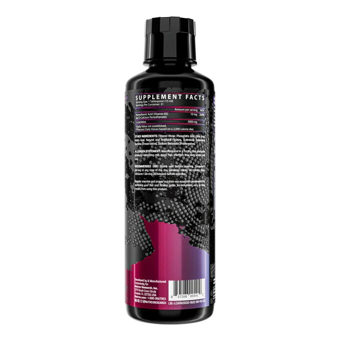Nutrex Liquid Carnitine 3000 Liquid Fat Burning For Max Performance- Berry Blast