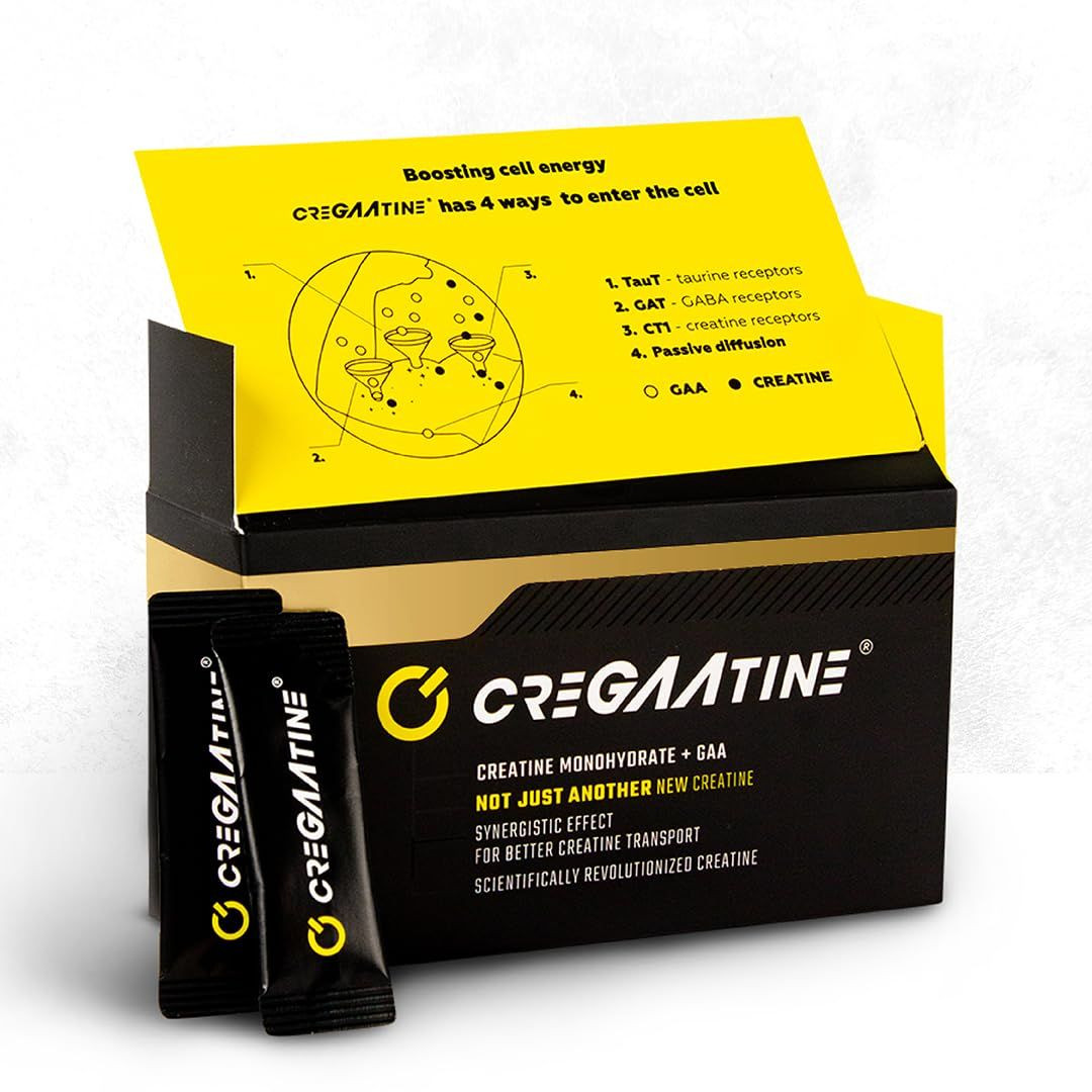 CreGAAtine Micronized Creatine Monohydrate + GAA | 0.07 Ounce (Pack of 60)