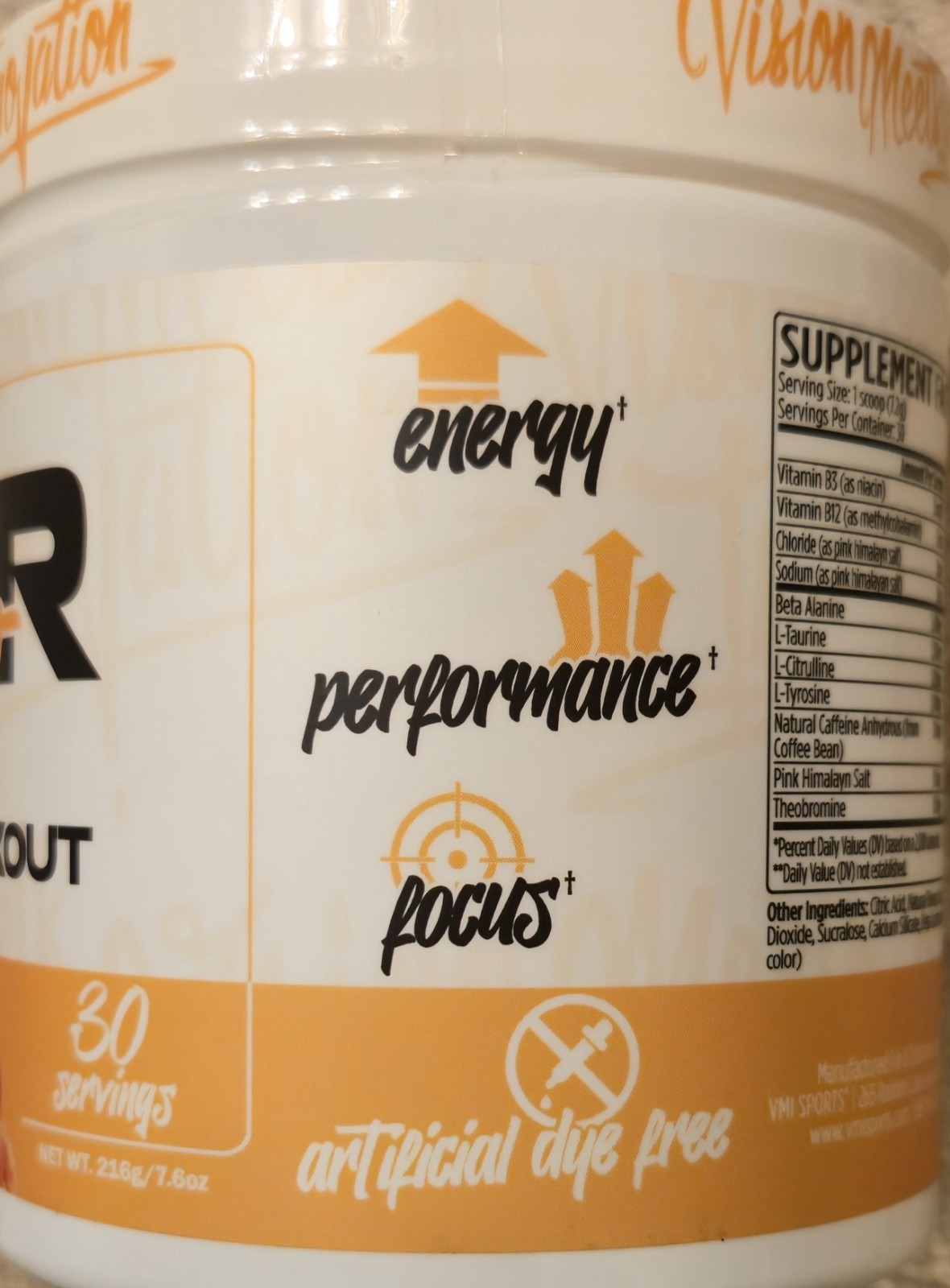 VMI Sports KXR SPORT Preworkout 8oz Size (30 Serv) Peach 🍑 Rings BEST BY 11/26