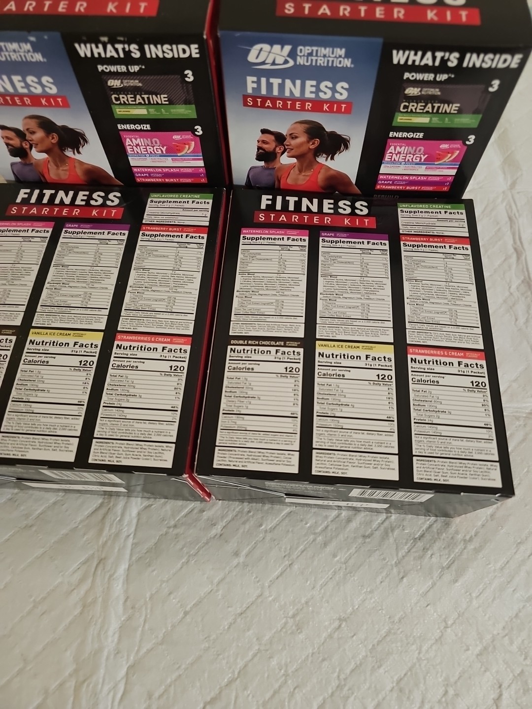 Optimum Nutrition FITNESS Starter Kit Creatine Amino Energy & Whey 5 Packs