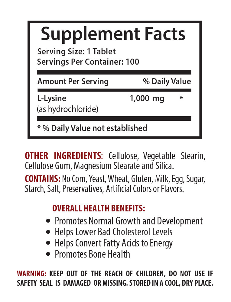 L-Lysine 1000mg Sport Edition – Essential Amino Acid (2 Bottles, 200 Capsules)