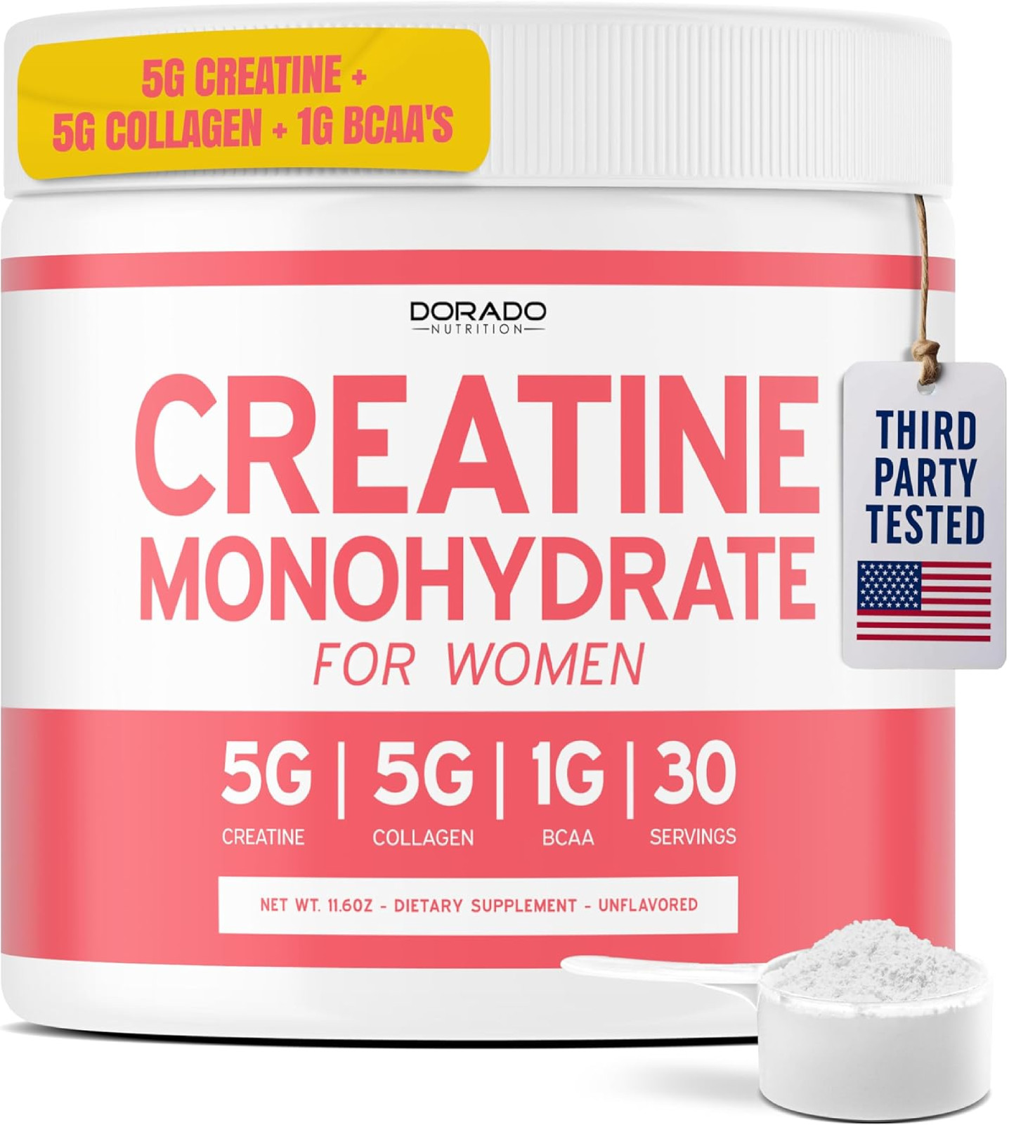 Creatine for Women | Creatine Monohydrate Powder 5G + 5000mg Collagen + 1000mg B
