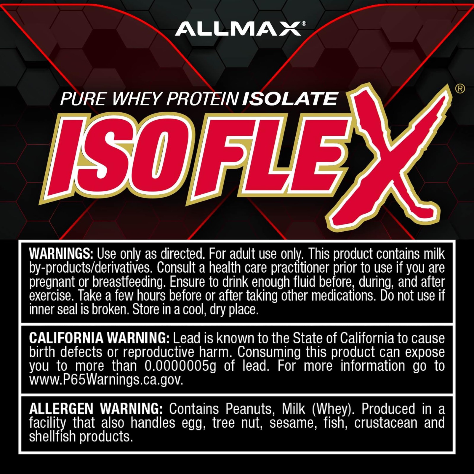 ALLMAX ISOFLEX Pure Whey Isolate Protein Powder – Gluten Free, Low Lactose,