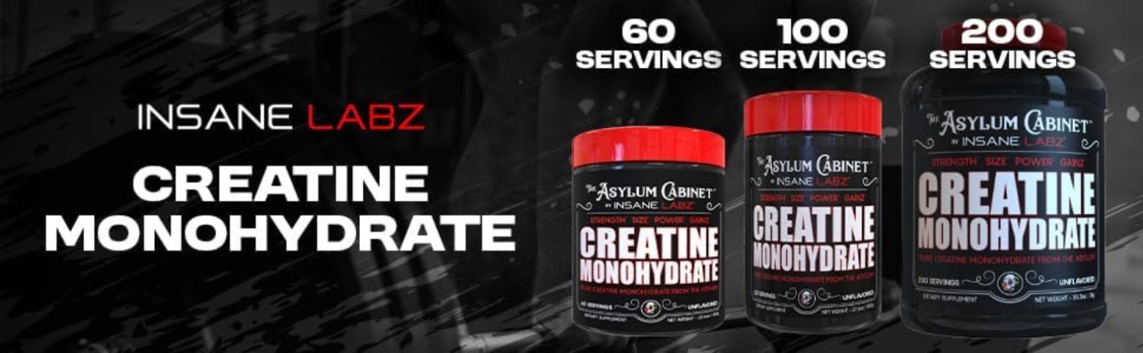 Unflavored Creatine Monohydrate – 60 Servings, 5g Per Serving for Strength