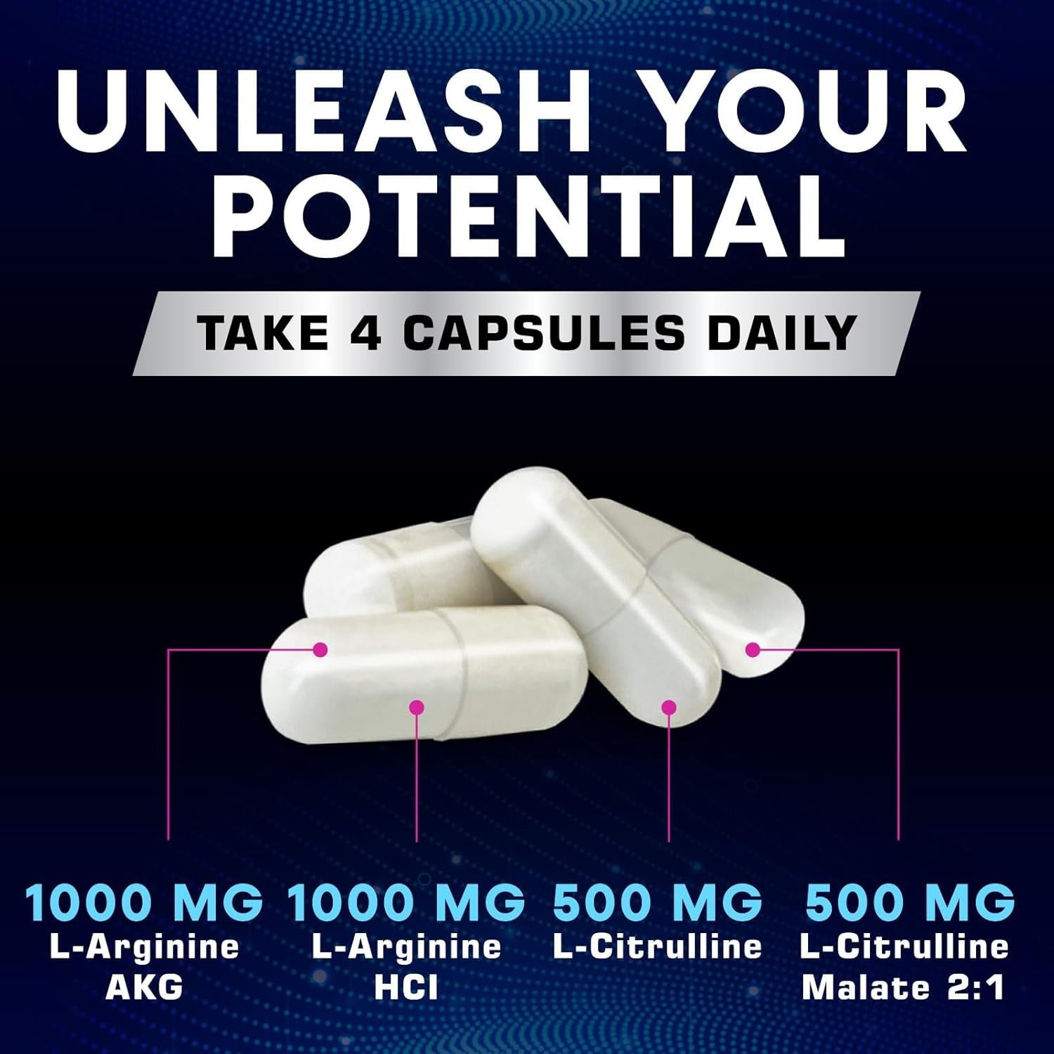 Nitric Oxide Booster w/ L-Arginine 2010mg Highest Potency Muscle Pump Supplement