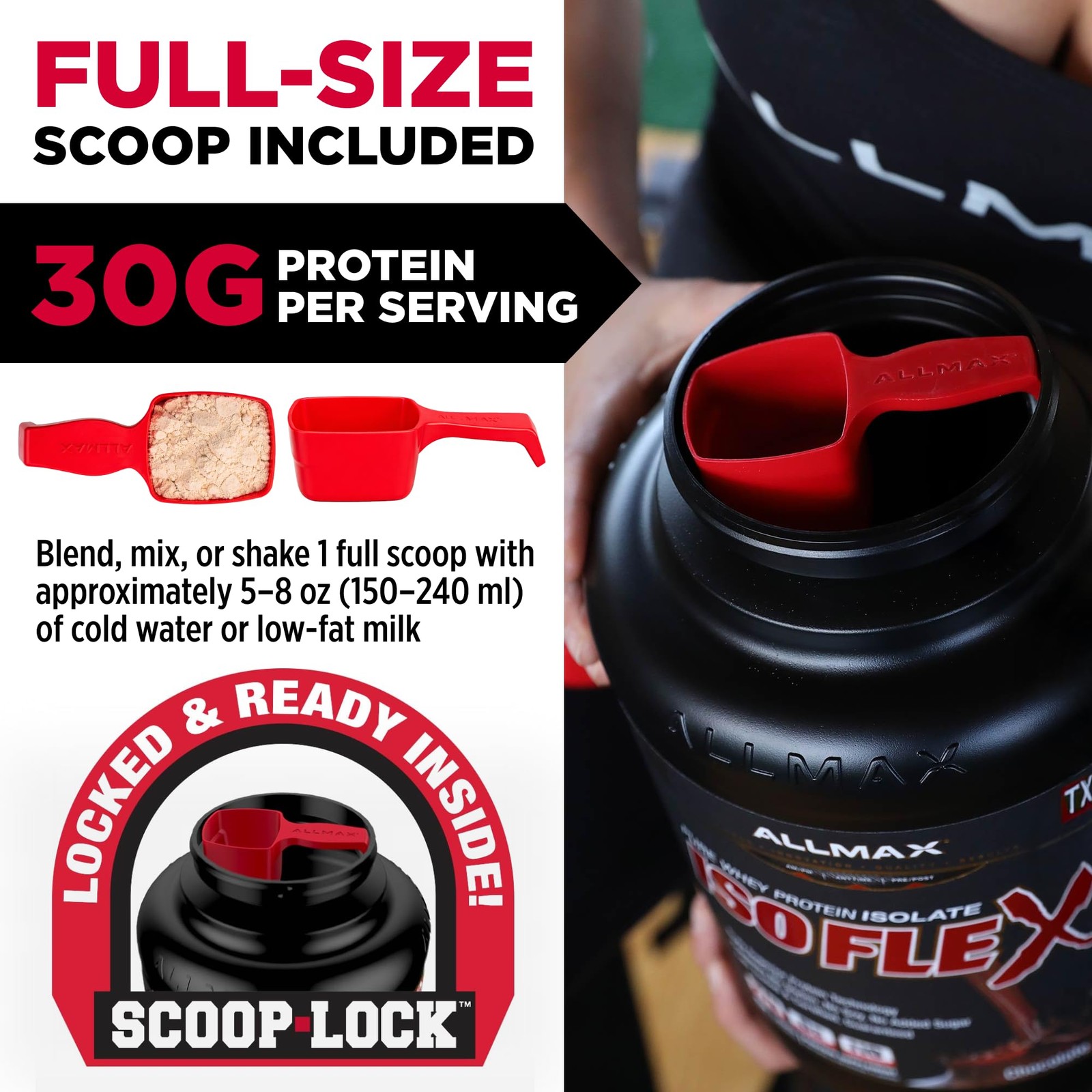 ALLMAX ISOFLEX Pure Whey Isolate Protein Powder – Gluten Free, Low Lactose,