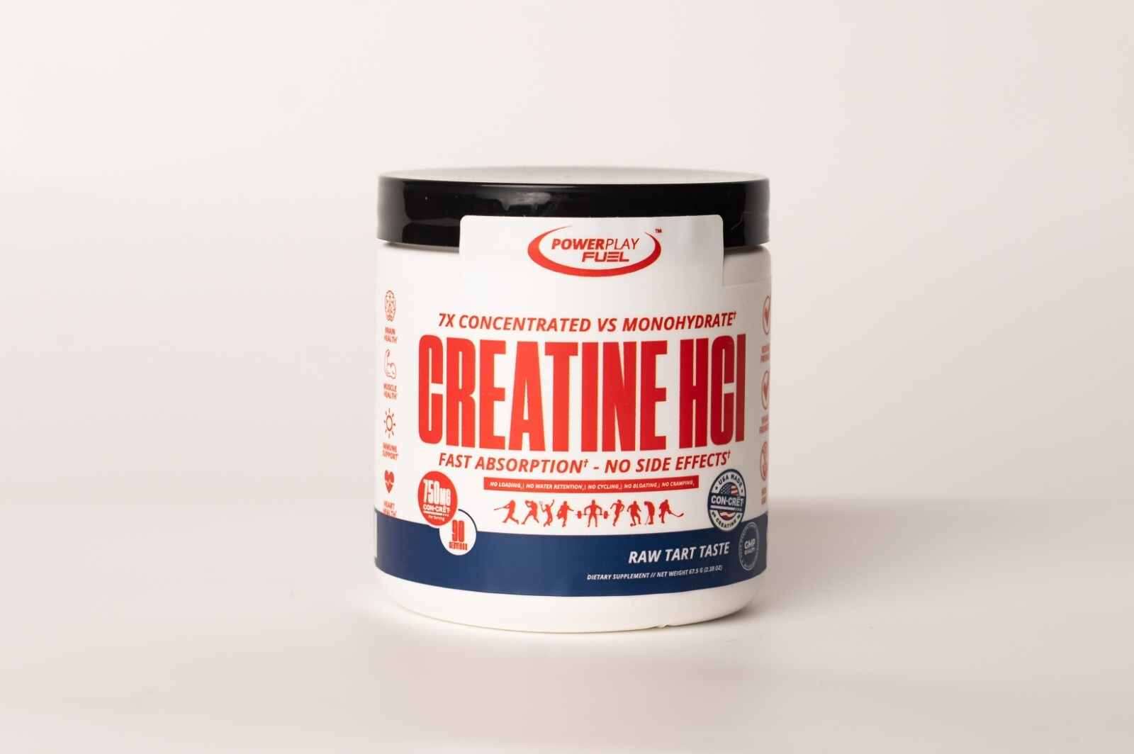 Power Play Fuel CREATINE HCl Powder – Raw Tart Taste, 67.5 G, 90 Servings
