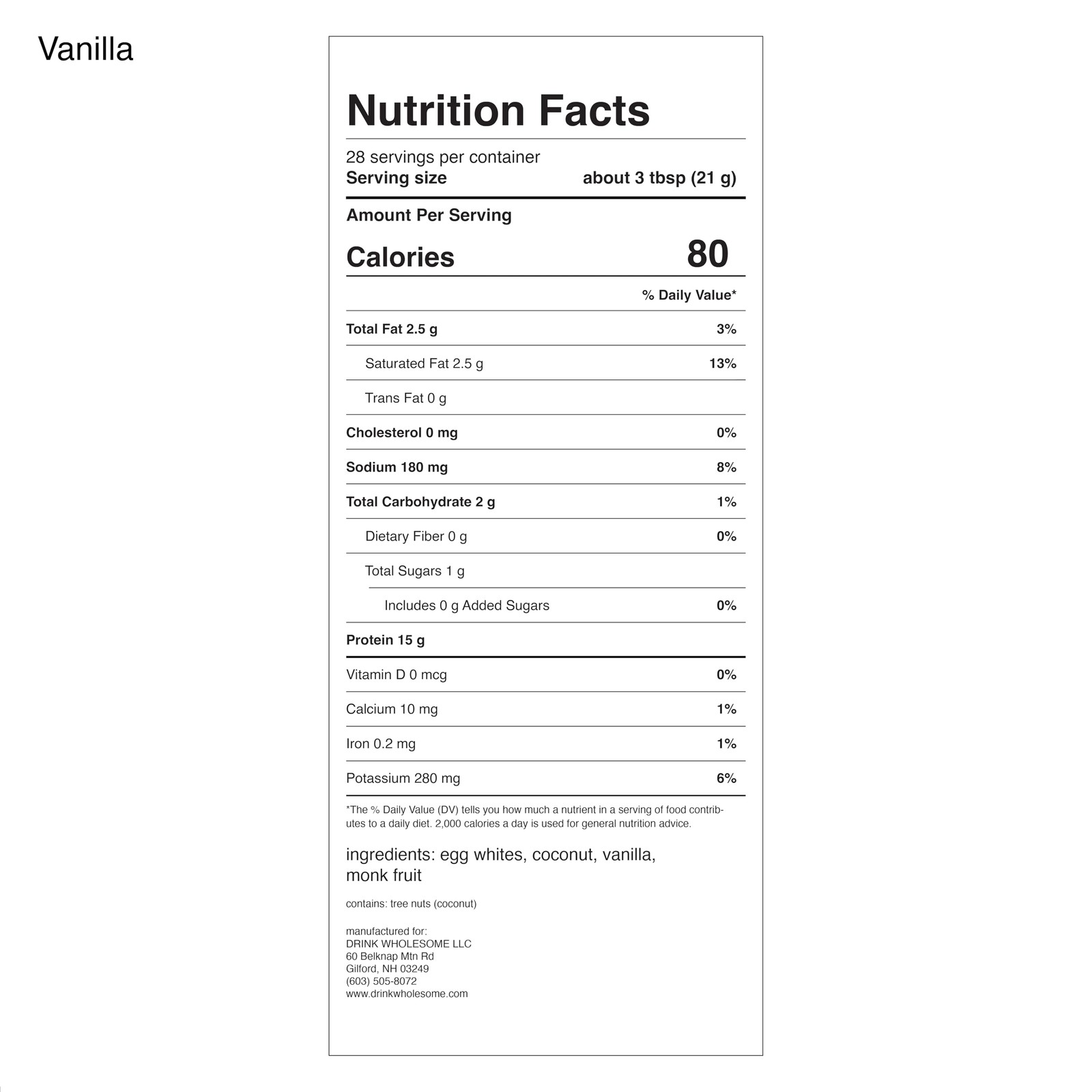 Drink Wholesome Vanilla Egg White Protein Powder For Sensitive Stomachs