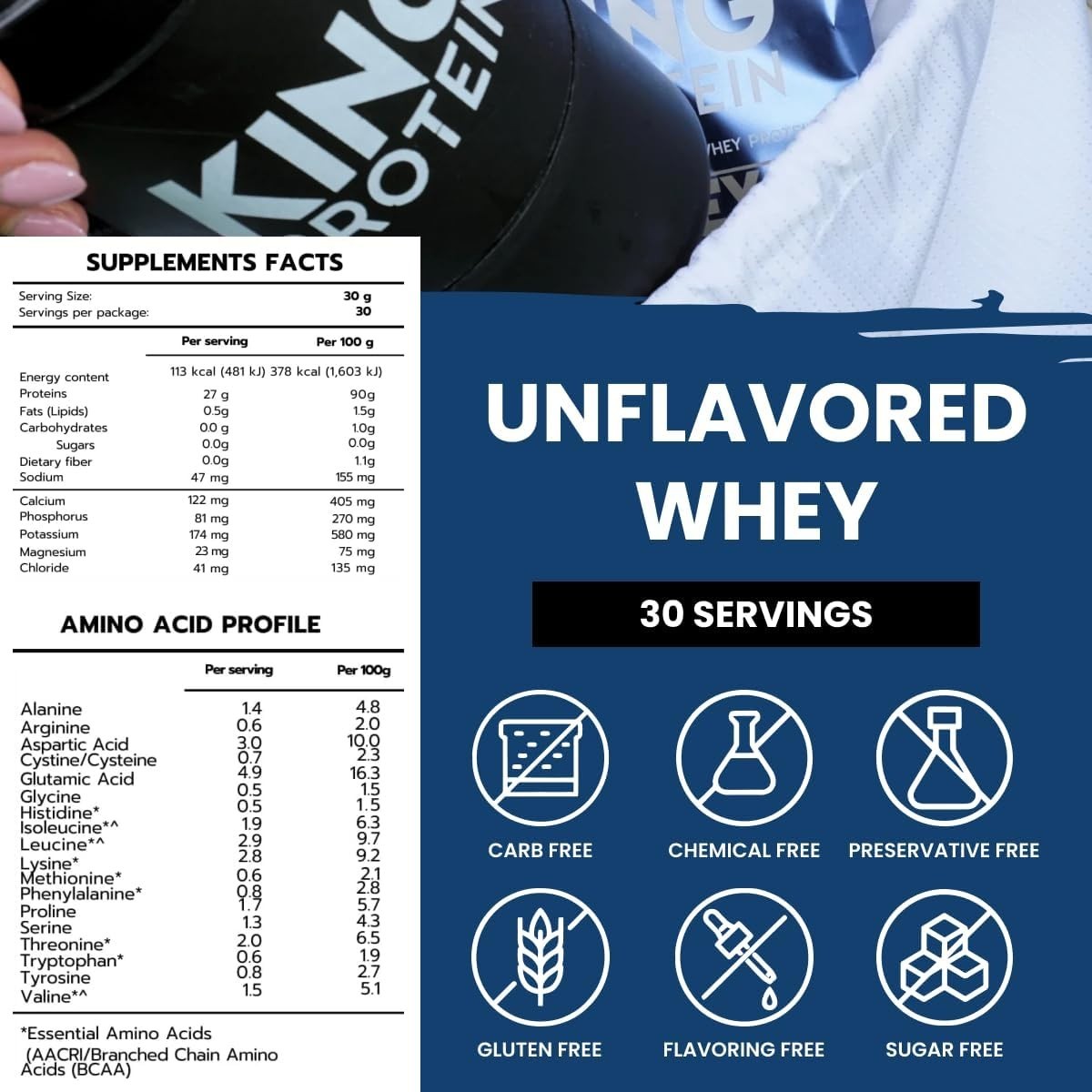 KING Protein Clean Whey Isolate Powder 1.98 Pound (Pack of 1)